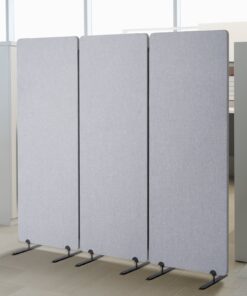 VEVOR 3-Panel 2FT Soundproof Folding Room Divider, PET Polyester, Portable Partition for Office & Home, Grey, 1840×350×1655 mm