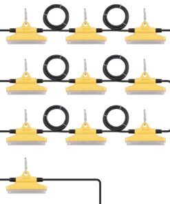 VEVOR 30.5m LED būvlaukuma virtenes gaismas 150W 15000LM IP65 ūdensdrošas savienojamas darba apgaismojums