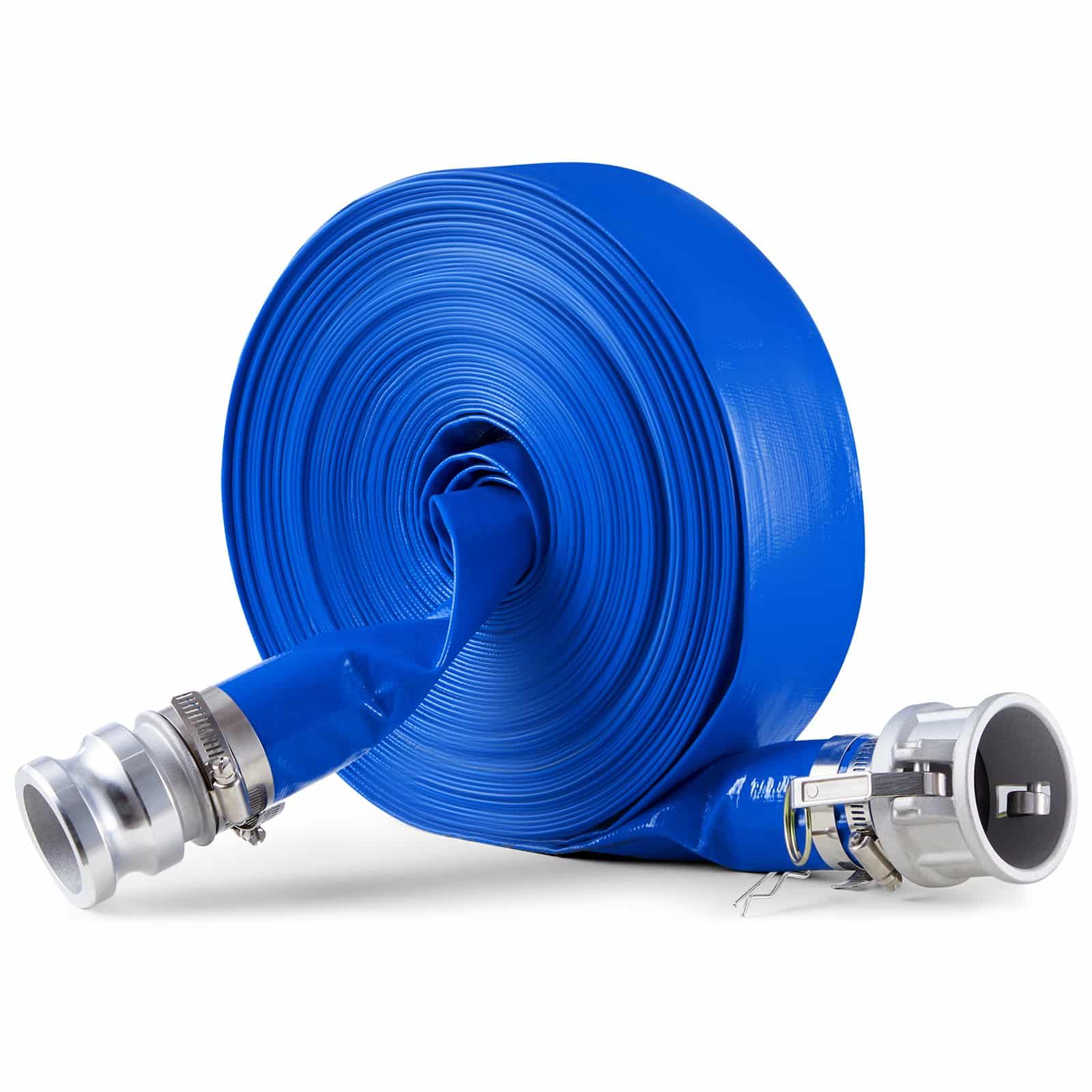 VEVOR 51 mm x 30,5 m sinine PVC tagasipesuvoolik klambrite ja nukklukuga, alumiiniumliitmikud pumpade, niisutuse, kanalisatsiooni, veeülekande jaoks