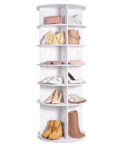 VEVOR 6-ярусная 360° вращающаяся обувная стойка, белый круглый карусельный органайзер для прихожей, спальни, гостиной