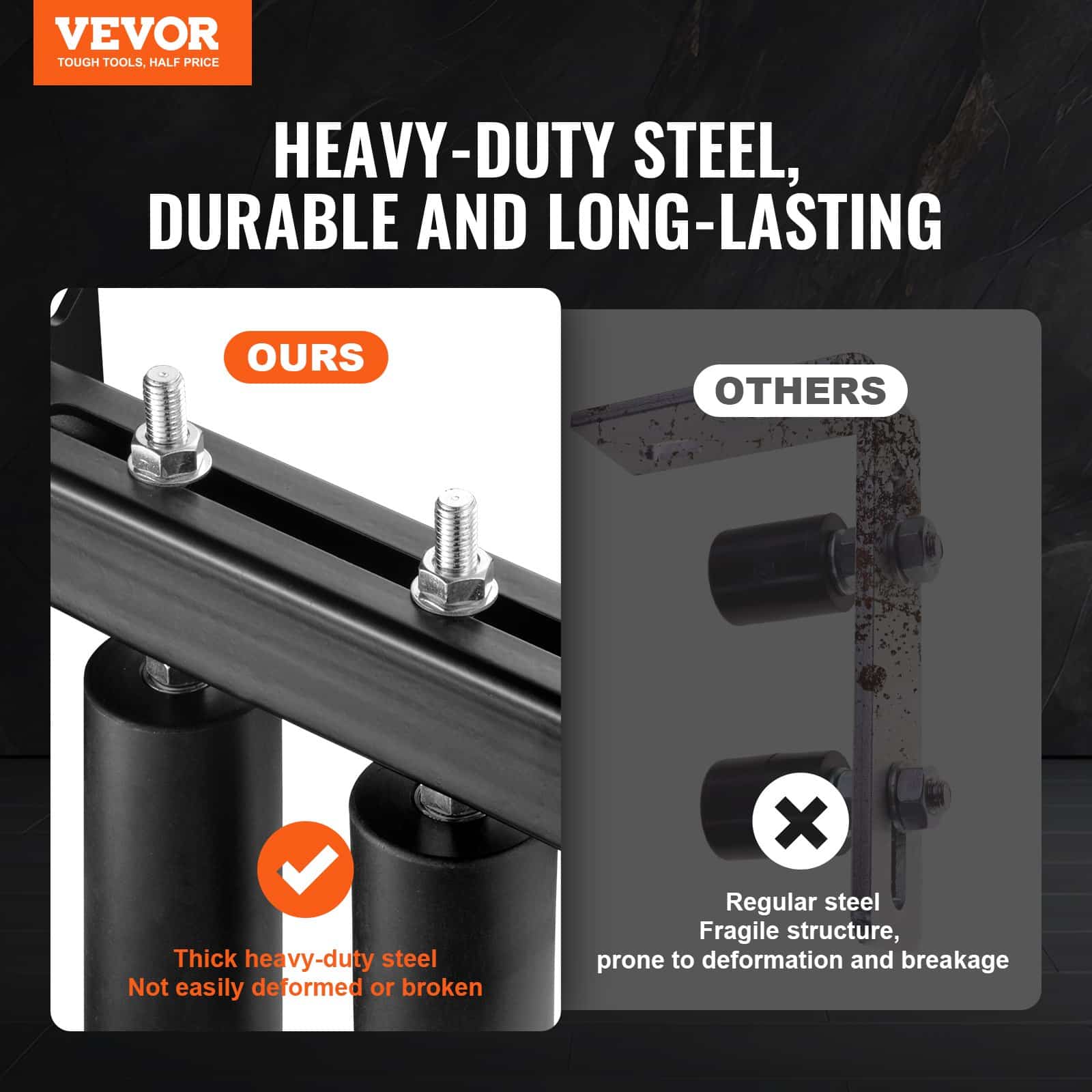 VEVOR Heavy-Duty Sliding Gate Hardware Kit with 15 cm Nylon Rollers & T-Bracket – Adjustable, Rust-Resistant, Easy Install - Image 2