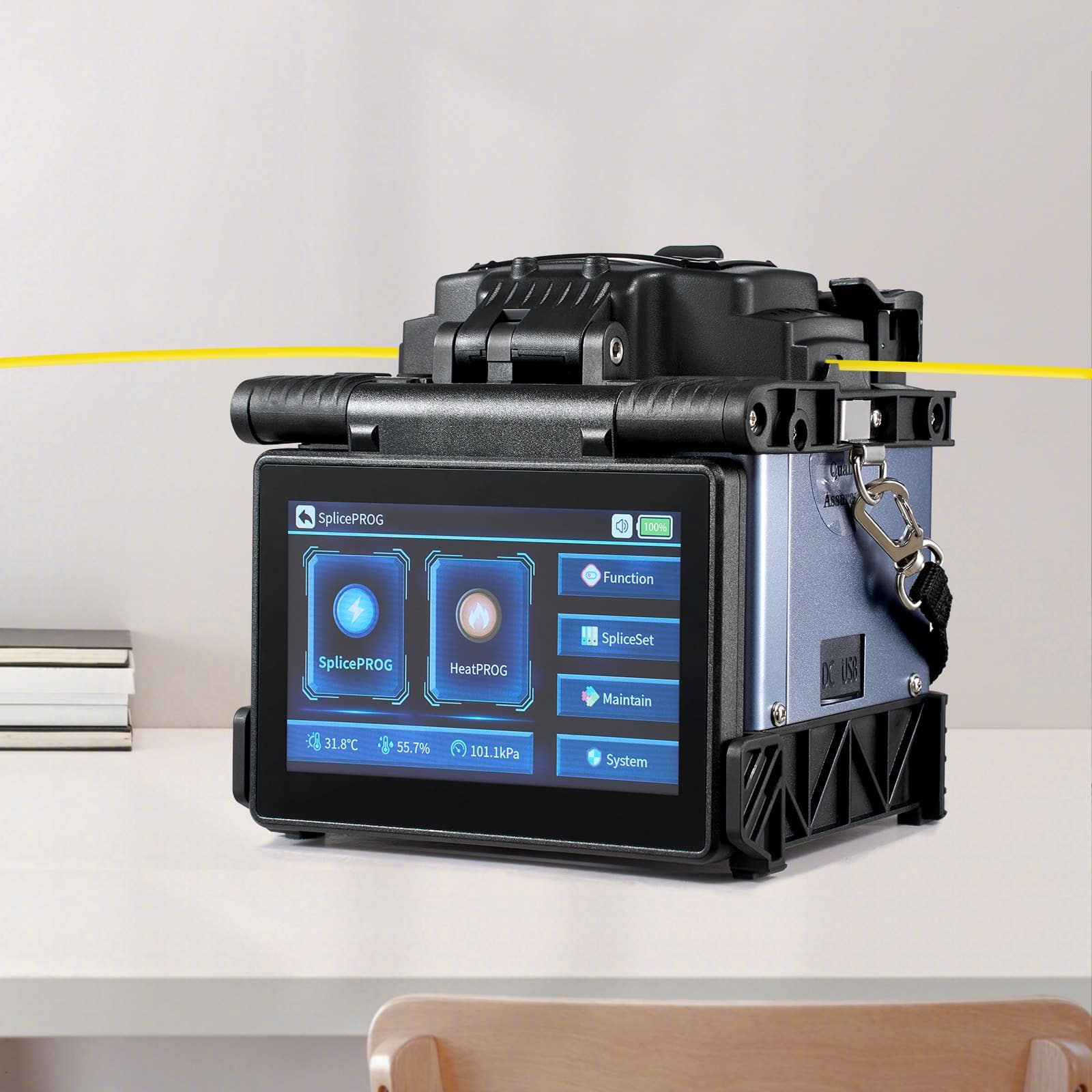 VEVOR Fiber Fusion Splicer with 6 Motors, Core Alignment, 5" Touchscreen, 7800mAh Battery, for SM/MM/DS/NZDS Fibers - Image 8