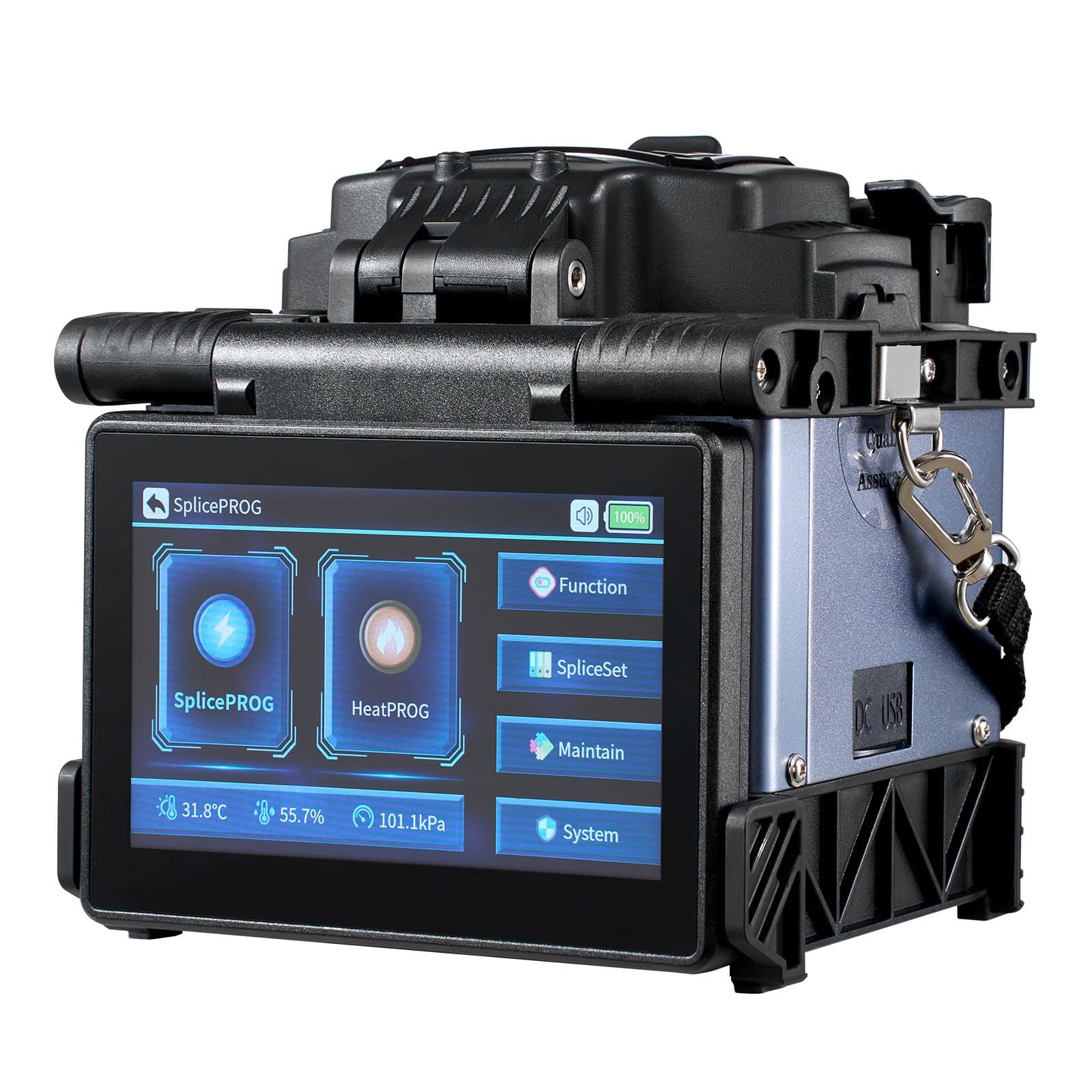 VEVOR Fiber Fusion Splicer with 6 Motors, Core Alignment, 5" Touchscreen, 7800mAh Battery, for SM/MM/DS/NZDS Fibers - Image 9
