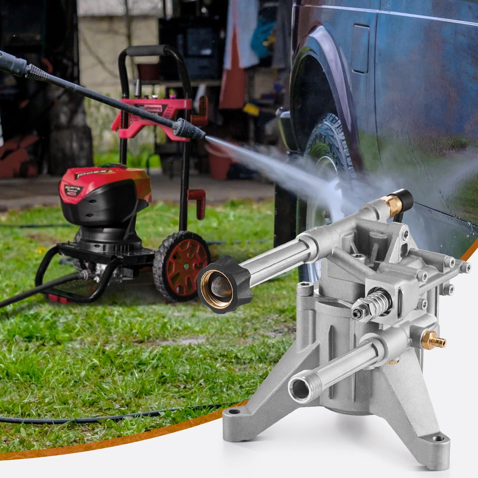 VEVOR 214 Bar Pressure Washer Pump 22mm Shaft, 9.5 L/min, 5 Nozzles, Fits 180-196cc Engines, Replacement Kit for Power Washers — изображение 8