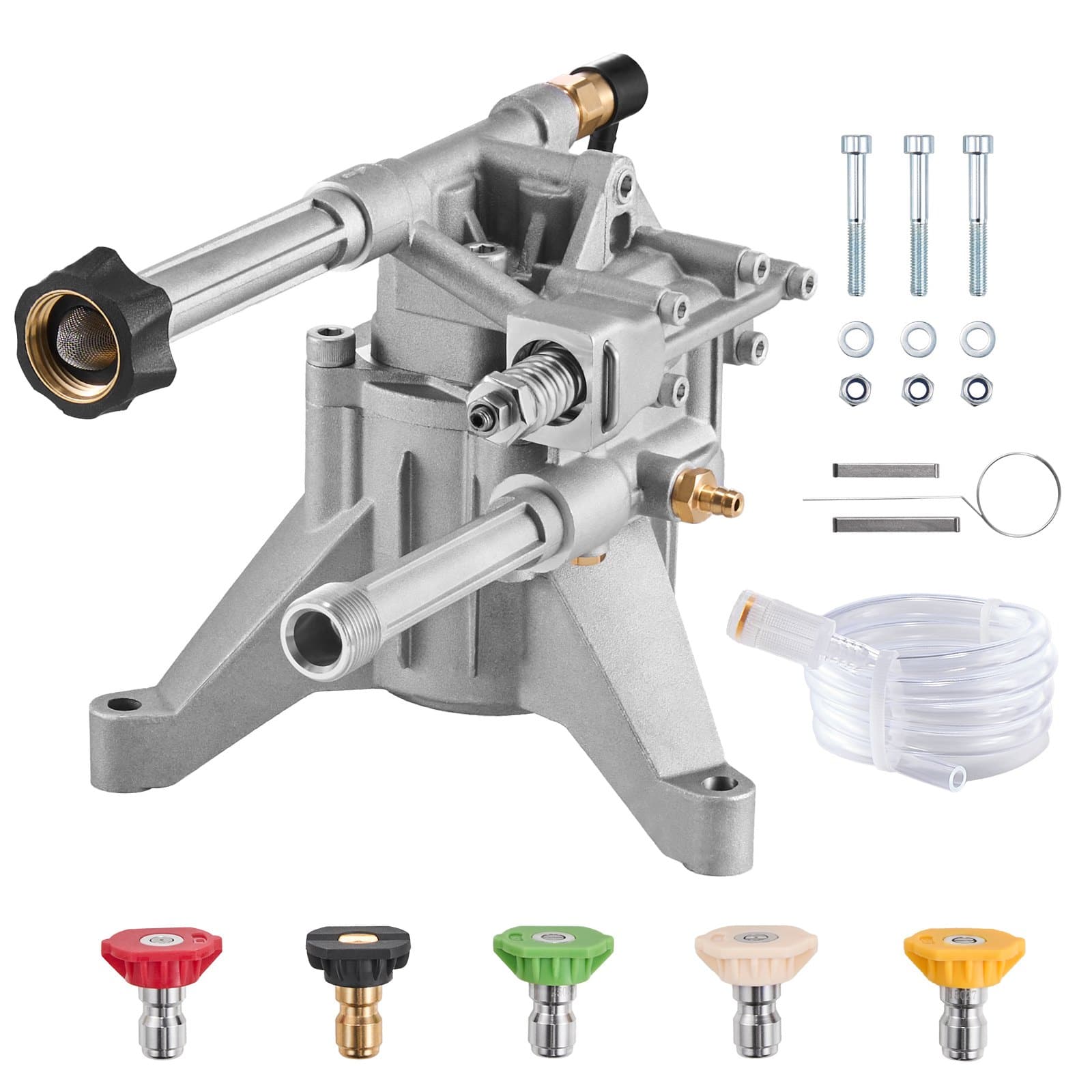 VEVOR 214 Bar Pressure Washer Pump 22mm Shaft, 9.5 L/min, 5 Nozzles, Fits 180-196cc Engines, Replacement Kit for Power Washers — изображение 9