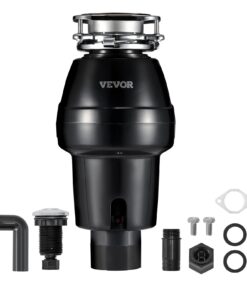 Измельчитель пищевых отходов VEVOR 3/4 л.с., 3600 об/мин, непрерывная подача, шумоподавление, простая установка на 3 болта