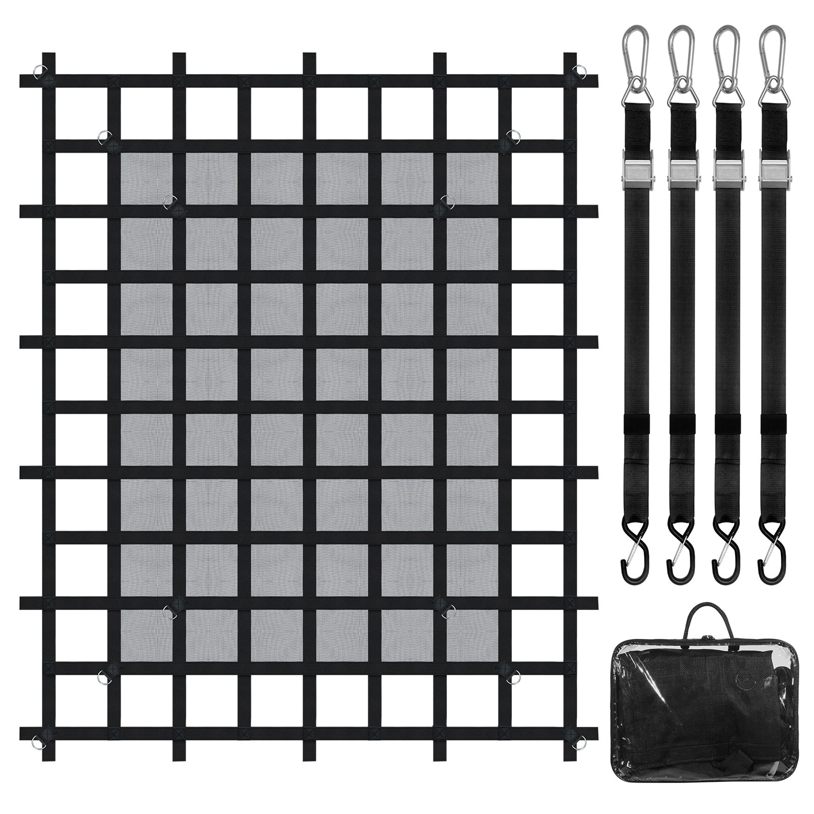 VEVOR Heavy Duty Cargo Net 183x145 cm with Straps, Carabiners & Hooks, Load 500 kg, Weatherproof for Truck, SUV, Boat — изображение 9