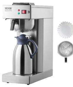 Коммерционная капельная кофеварка VEVOR на 12 чашек с термокувшином, из нержавеющей стали, для офиса, кафе, ресторана