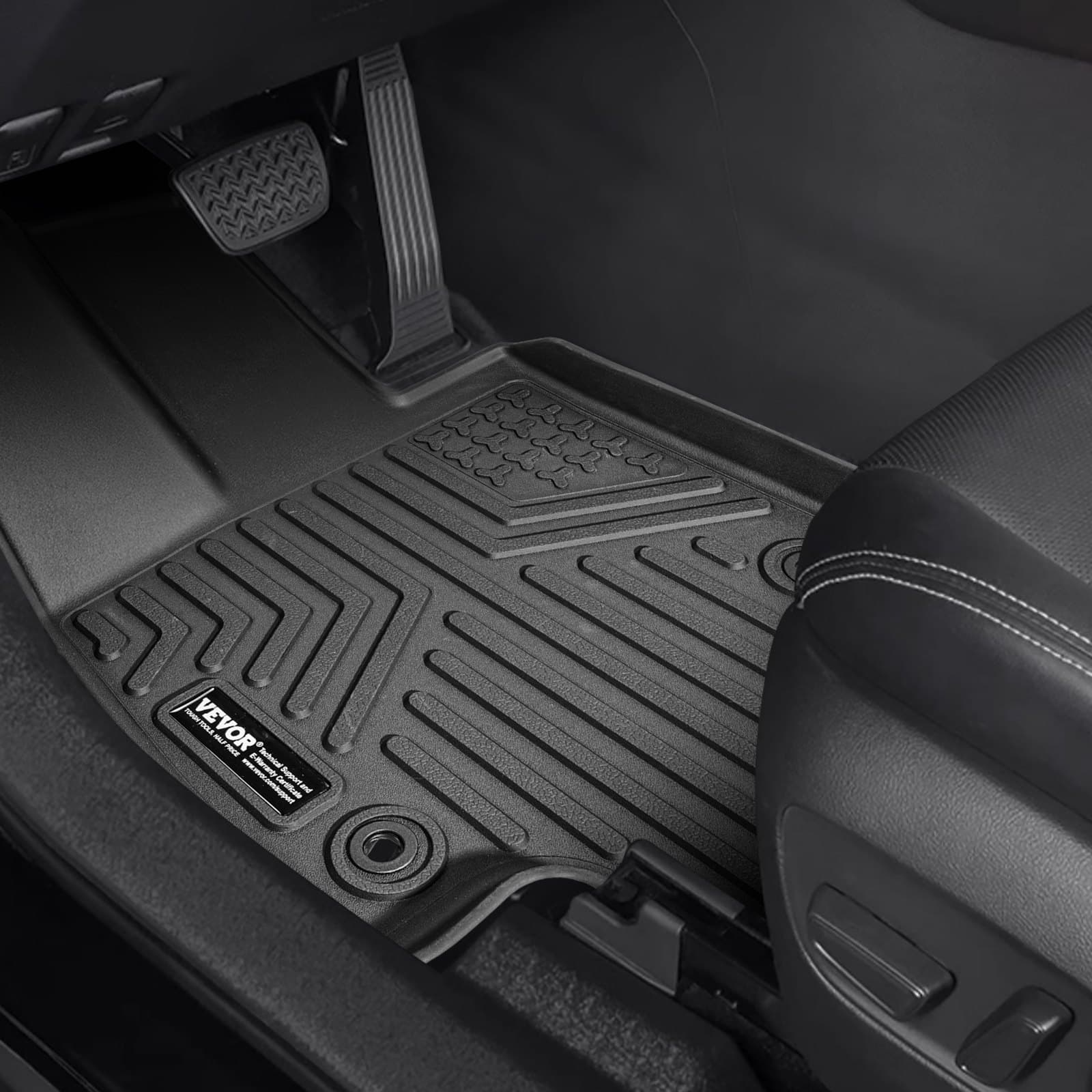 VEVOR TPE Floor Mats for Toyota RAV4 2019–2024 (Excl. Hybrid/Prime), 3 pcs Front & Rear, All-Weather, Custom Fit, Black — изображение 8