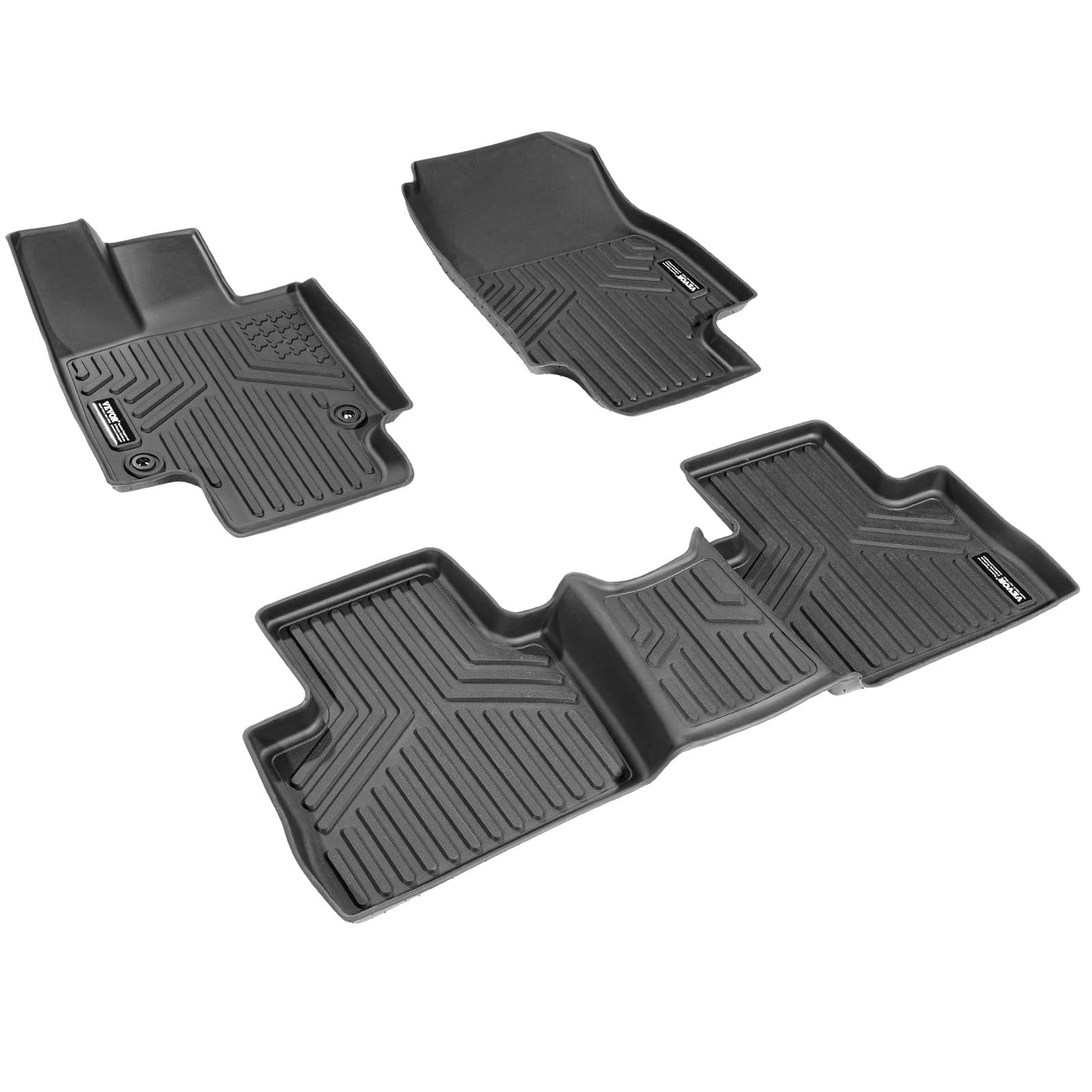 VEVOR TPE Floor Mats for Toyota RAV4 2019–2024 (Excl. Hybrid/Prime), 3 pcs Front & Rear, All-Weather, Custom Fit, Black — изображение 10