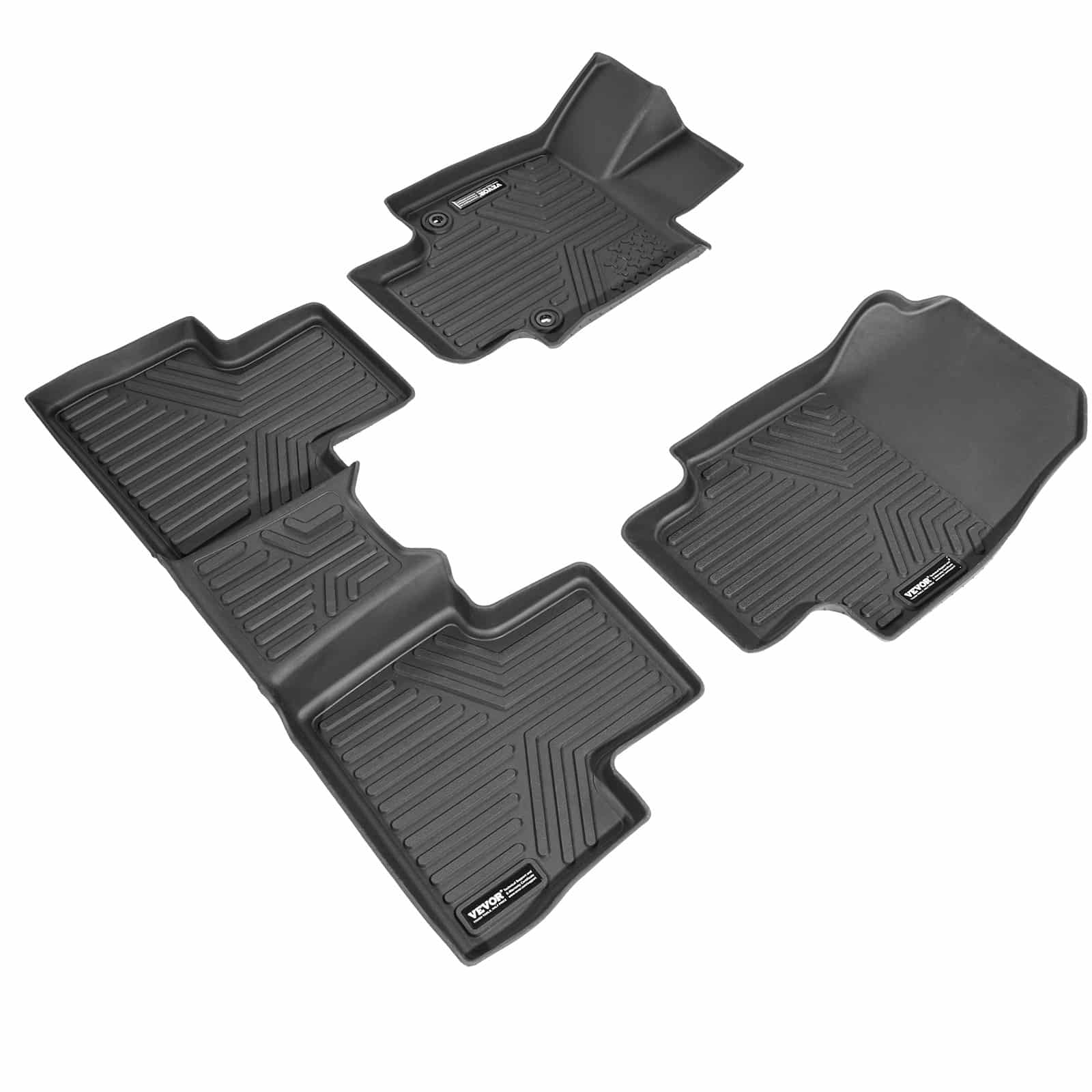 VEVOR TPE Floor Mats for Toyota RAV4 2019–2024 (Excl. Hybrid/Prime), 3 pcs Front & Rear, All-Weather, Custom Fit, Black — изображение 11