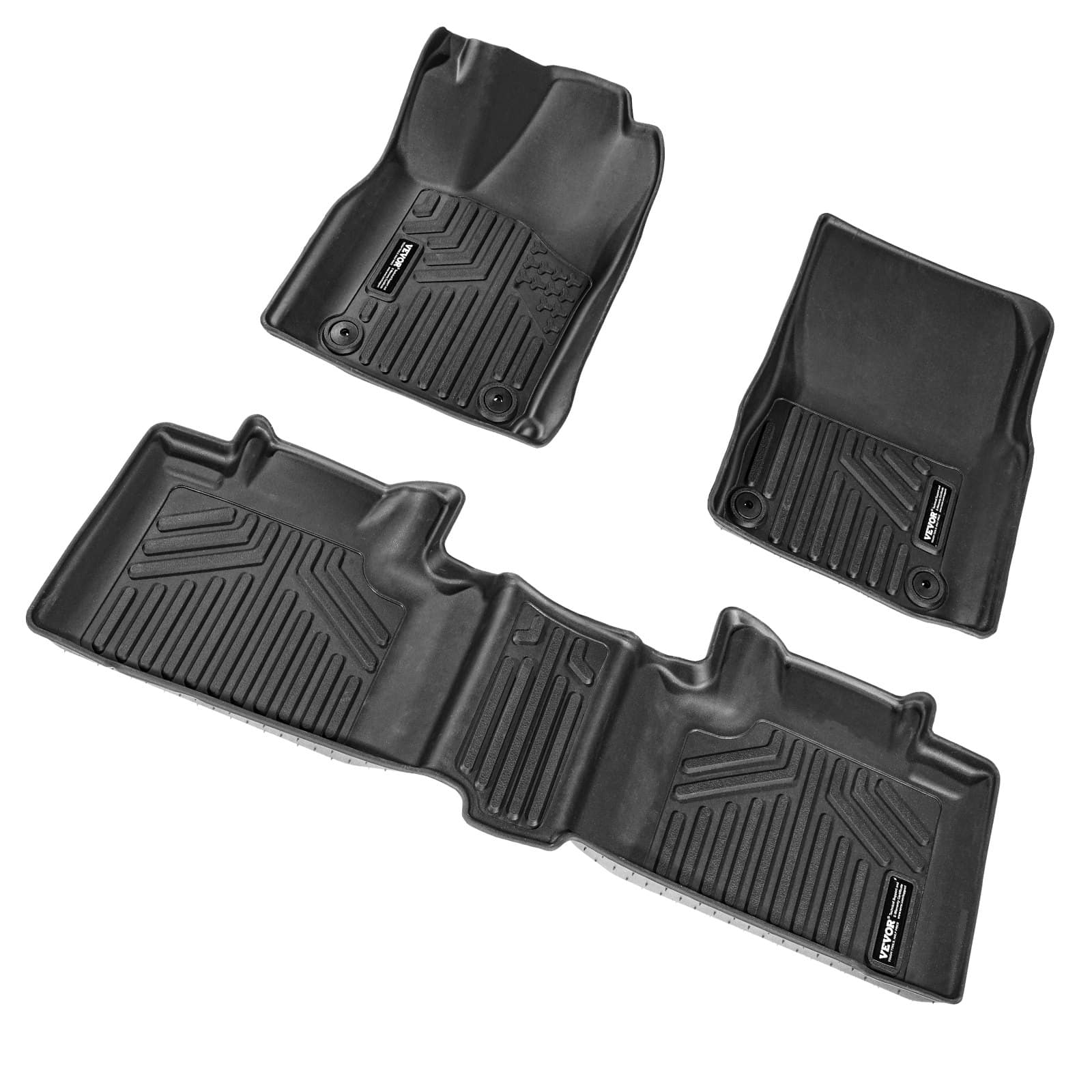VEVOR TPE Floor Mats for Toyota RAV4 2019–2024 (Excl. Hybrid/Prime), 3 pcs Front & Rear, All-Weather, Custom Fit, Black — изображение 9