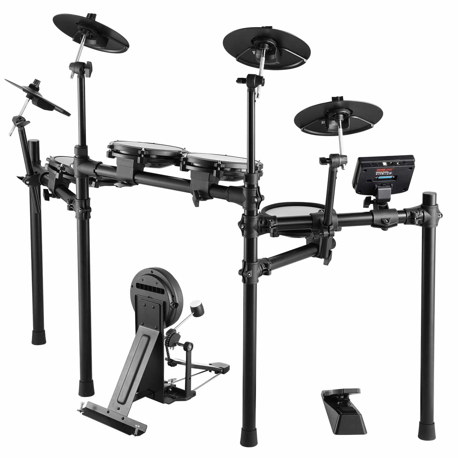 VEVOR Electronic Drum Kit with 32 Kits, 480 Sounds, 8" Mesh Drums, 10" Cymbals, USB MIDI, Pedals, Headphones & Throne - Зображення 11