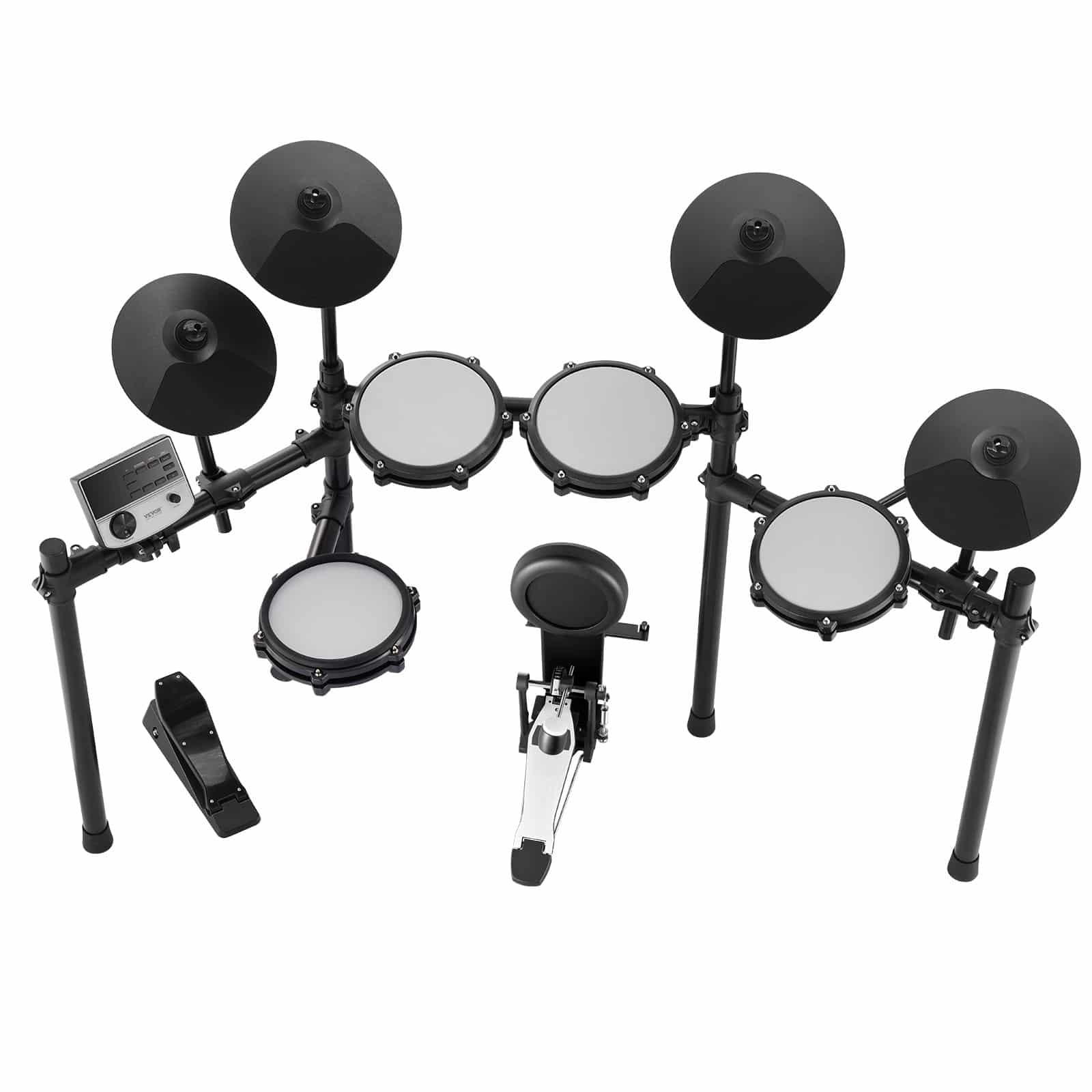 VEVOR Electronic Drum Kit with 32 Kits, 480 Sounds, 8" Mesh Drums, 10" Cymbals, USB MIDI, Pedals, Headphones & Throne - Зображення 12