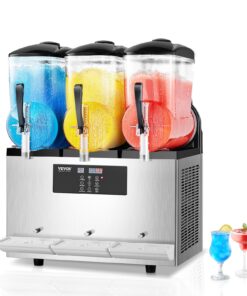 VEVOR Commercial Slushy Machine 3x12L | Stainless Steel Frozen Drink Maker for Smoothies, Margaritas, Juice & Iced Coffee