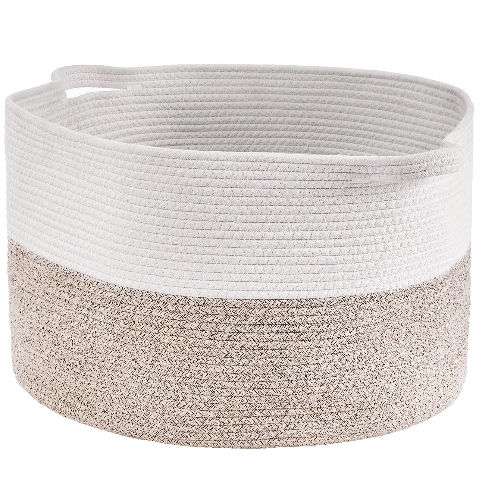 VEVOR 87L Cotton Rope Storage Basket 558x558x355mm – Woven Blanket Organizer with Handles, Foldable & Durable — изображение 12