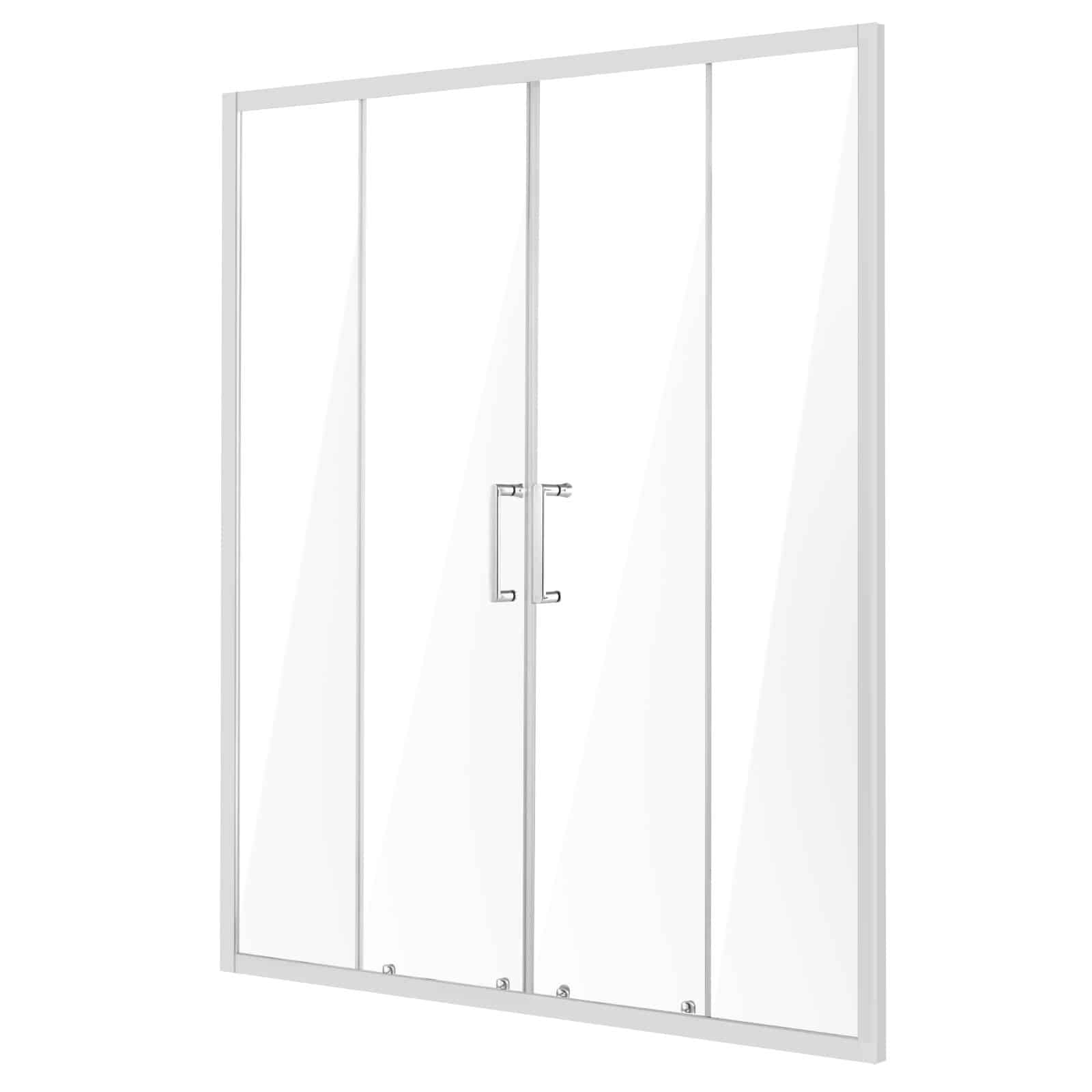 VEVOR Semi-Frameless Shower Door 147-150cm x 178cm, Double Sliding 6mm Tempered Glass, Nano Coated, Chrome Finish - Image 10