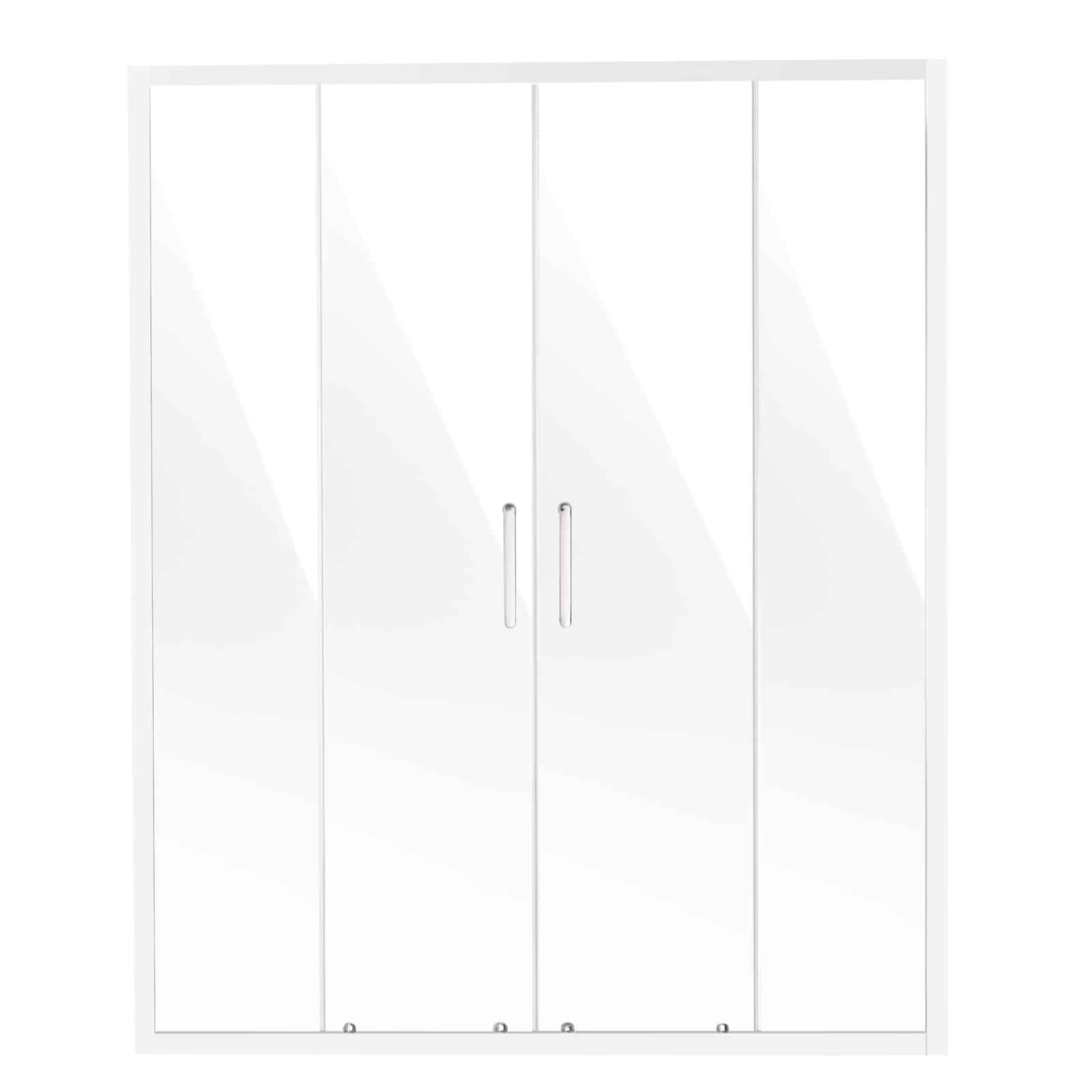 VEVOR Semi-Frameless Shower Door 147-150cm x 178cm, Double Sliding 6mm Tempered Glass, Nano Coated, Chrome Finish - Image 11