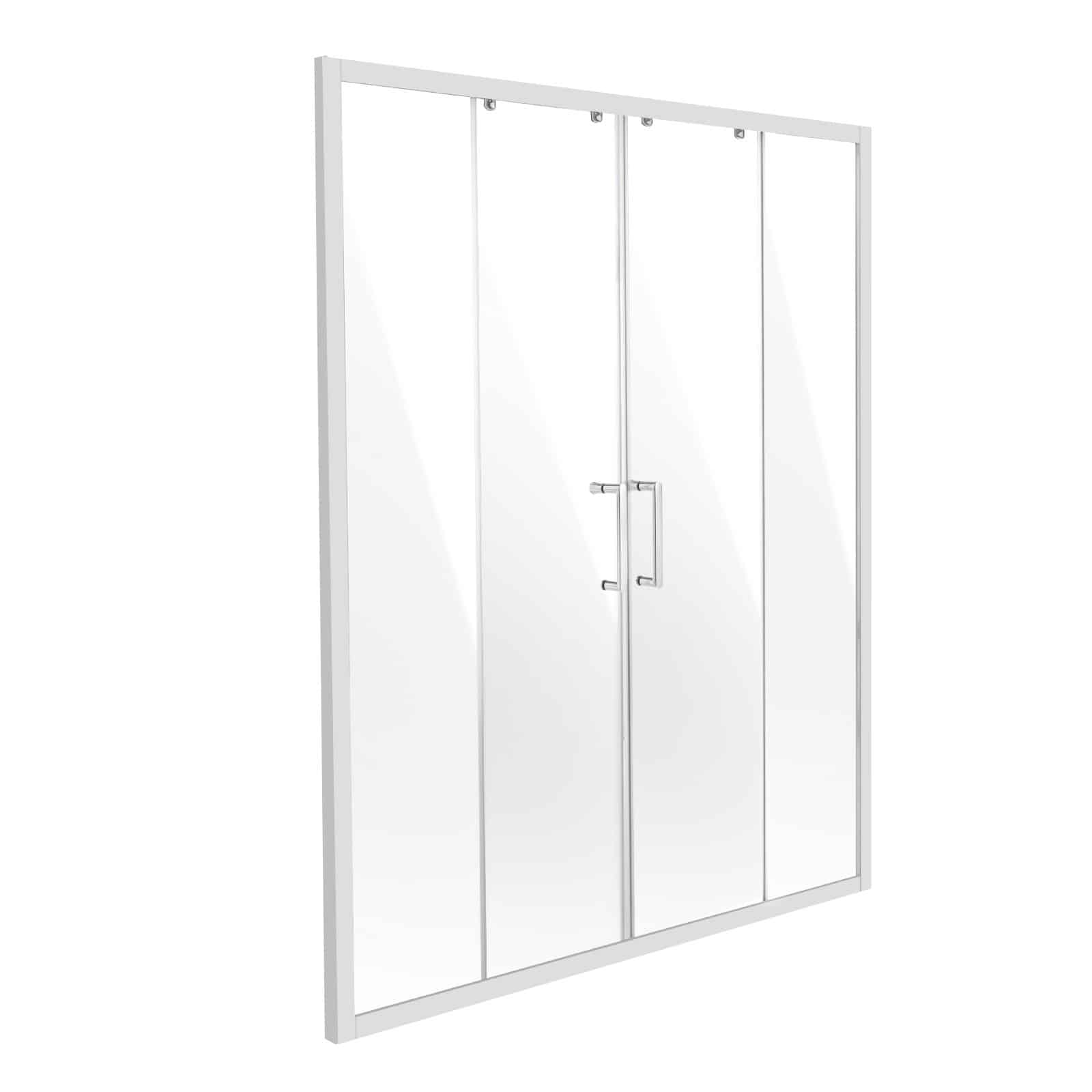 VEVOR Semi-Frameless Shower Door 147-150cm x 178cm, Double Sliding 6mm Tempered Glass, Nano Coated, Chrome Finish - Image 12