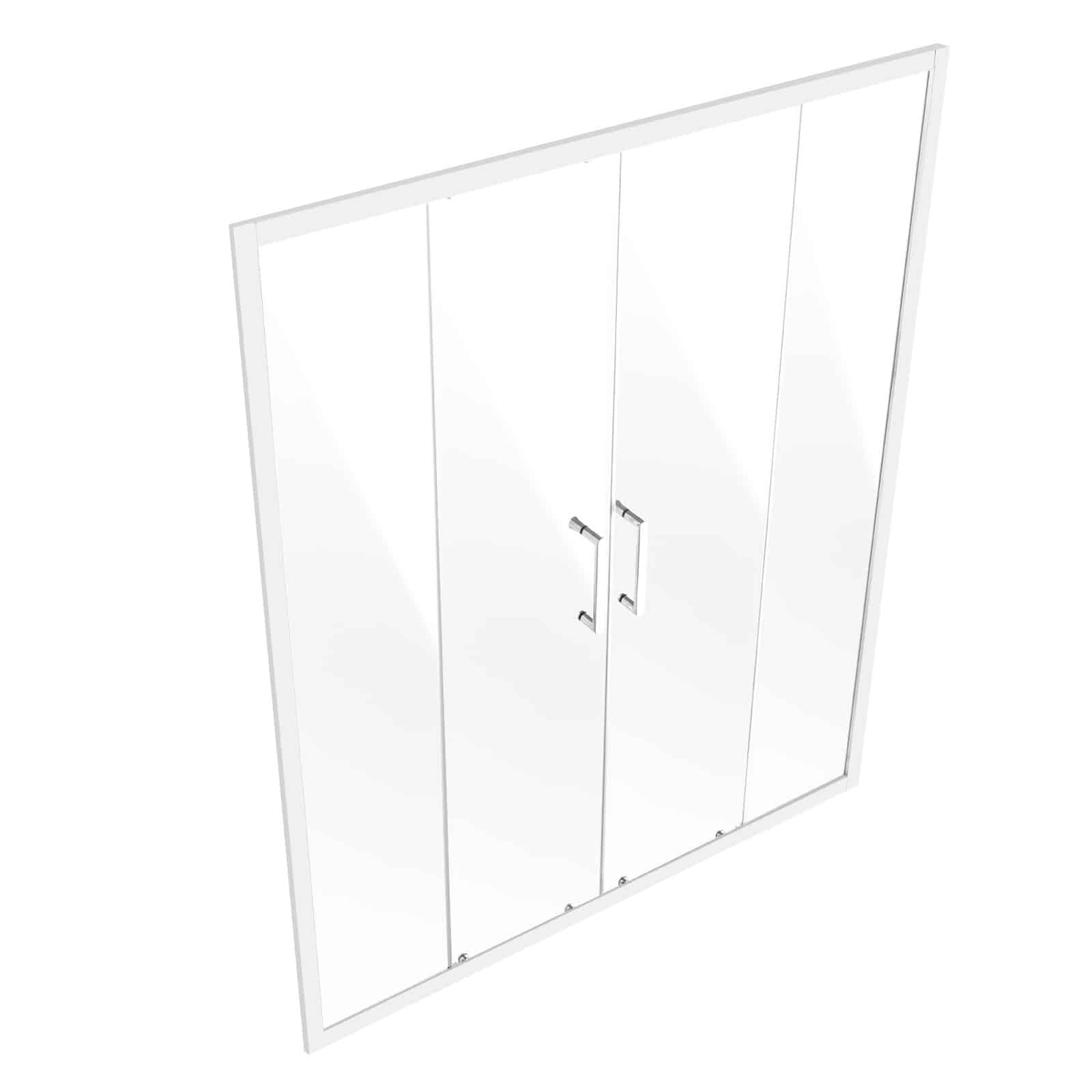 VEVOR Semi-Frameless Shower Door 147-150cm x 178cm, Double Sliding 6mm Tempered Glass, Nano Coated, Chrome Finish - Image 9