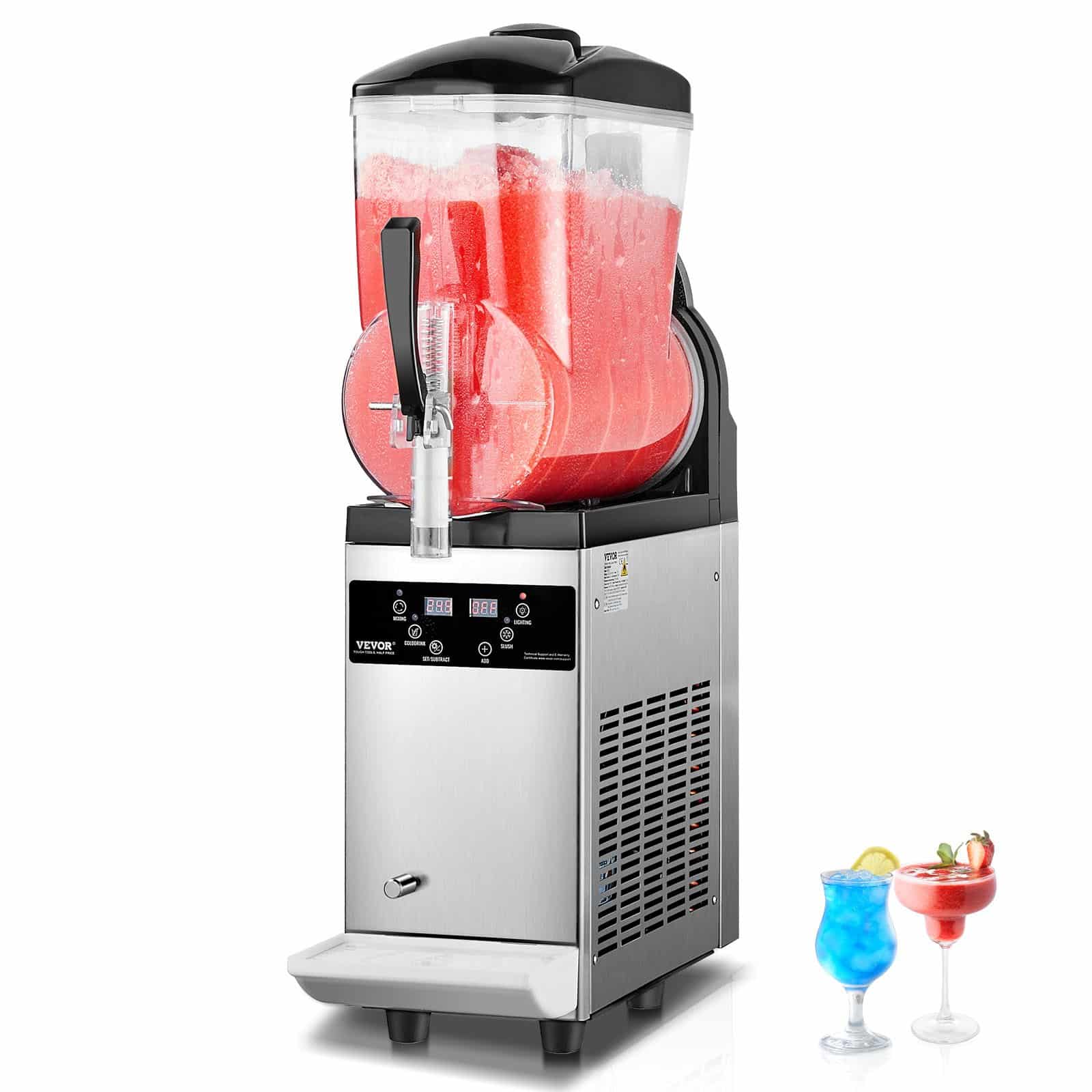 VEVOR 12L Commercial Slushy Machine – Stainless Steel Frozen Drink Maker for Smoothies, Margaritas, Juices & More