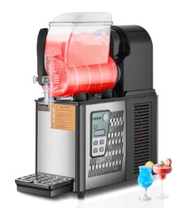 VEVOR 4L Commercial Slushy Machine, Stainless Steel Frozen Drink Maker for Smoothies, Margaritas, Juice & Iced Coffee