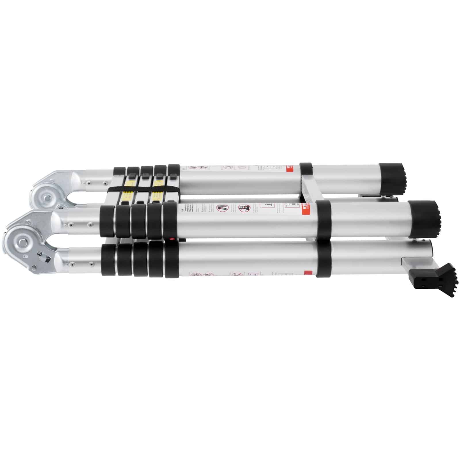 VEVOR 3.8m Telescoping Aluminum Ladder, A-Frame Folding Ladder with Stabilizer, 170kg Capacity, Lightweight & Compact for Home/RV – Paveikslėlis 12