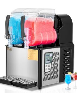 VEVOR Commercial Slushy Machine 2x4L, Frozen Drink Maker with Adjustable Settings for Juice, Margaritas, Smoothies, Bars & Cafes