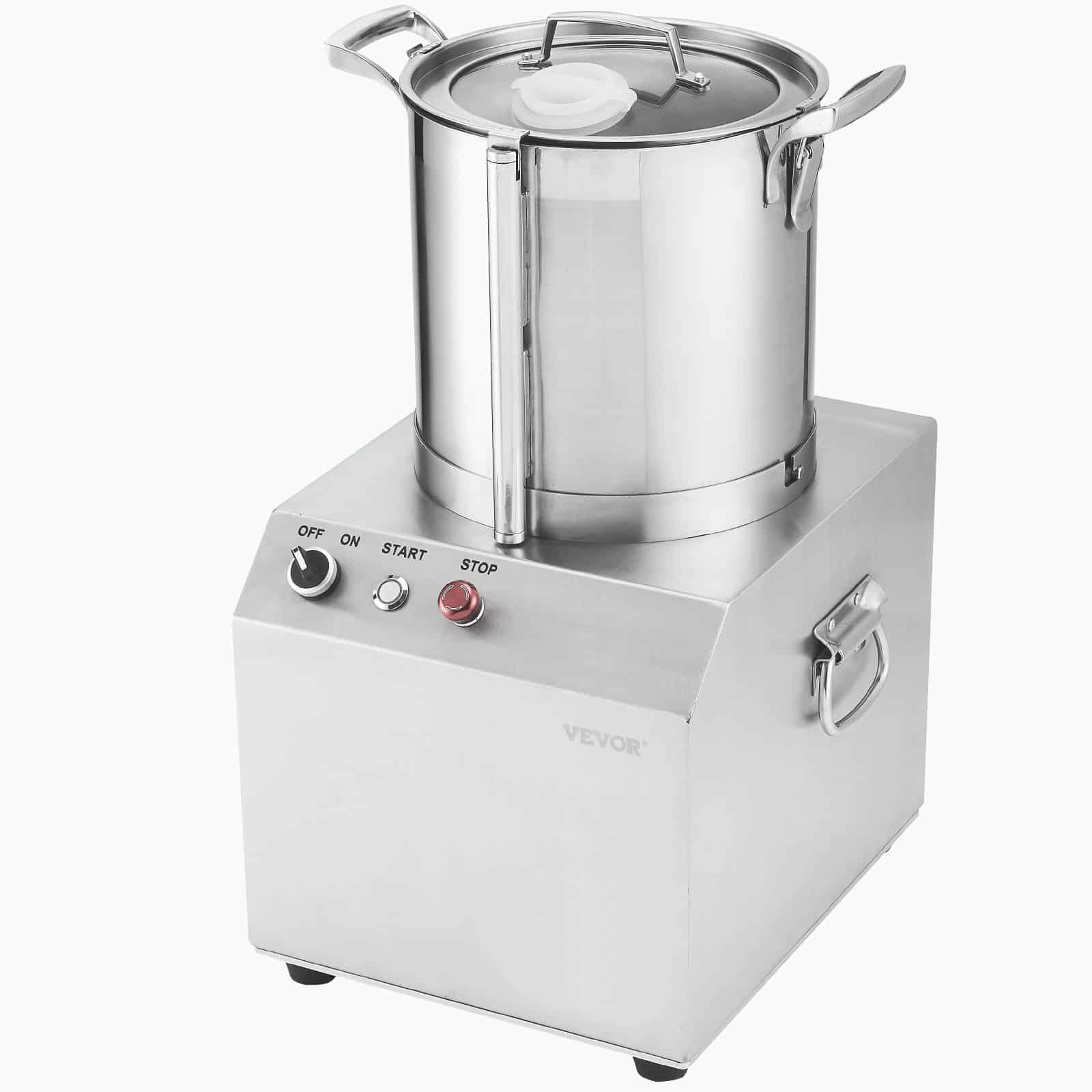 VEVOR 10L Commercial Food Processor & Vegetable Chopper, 1100W Stainless Steel with 2 S-Curve Blades, for Vegetables & Fruits - Зображення 11