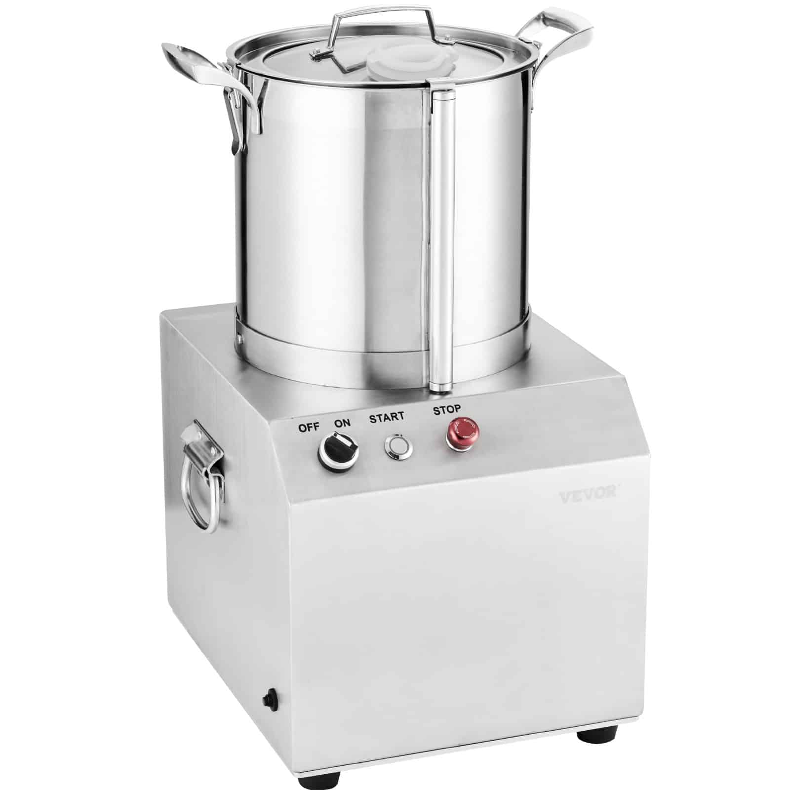 VEVOR 10L Commercial Food Processor & Vegetable Chopper, 1100W Stainless Steel with 2 S-Curve Blades, for Vegetables & Fruits - Зображення 9