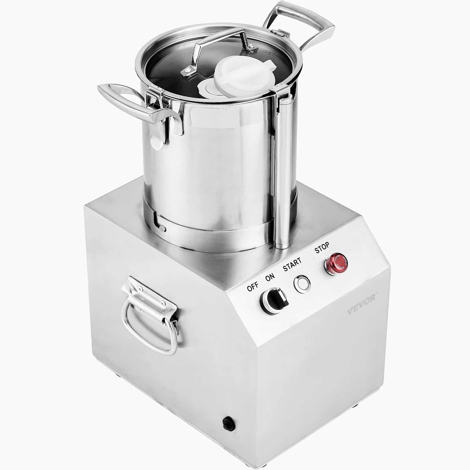 VEVOR 4L Stainless Steel Commercial Food Processor & Vegetable Chopper with 2 S-Curve Blades, 550W Motor, for Fruits & Nuts - Зображення 10