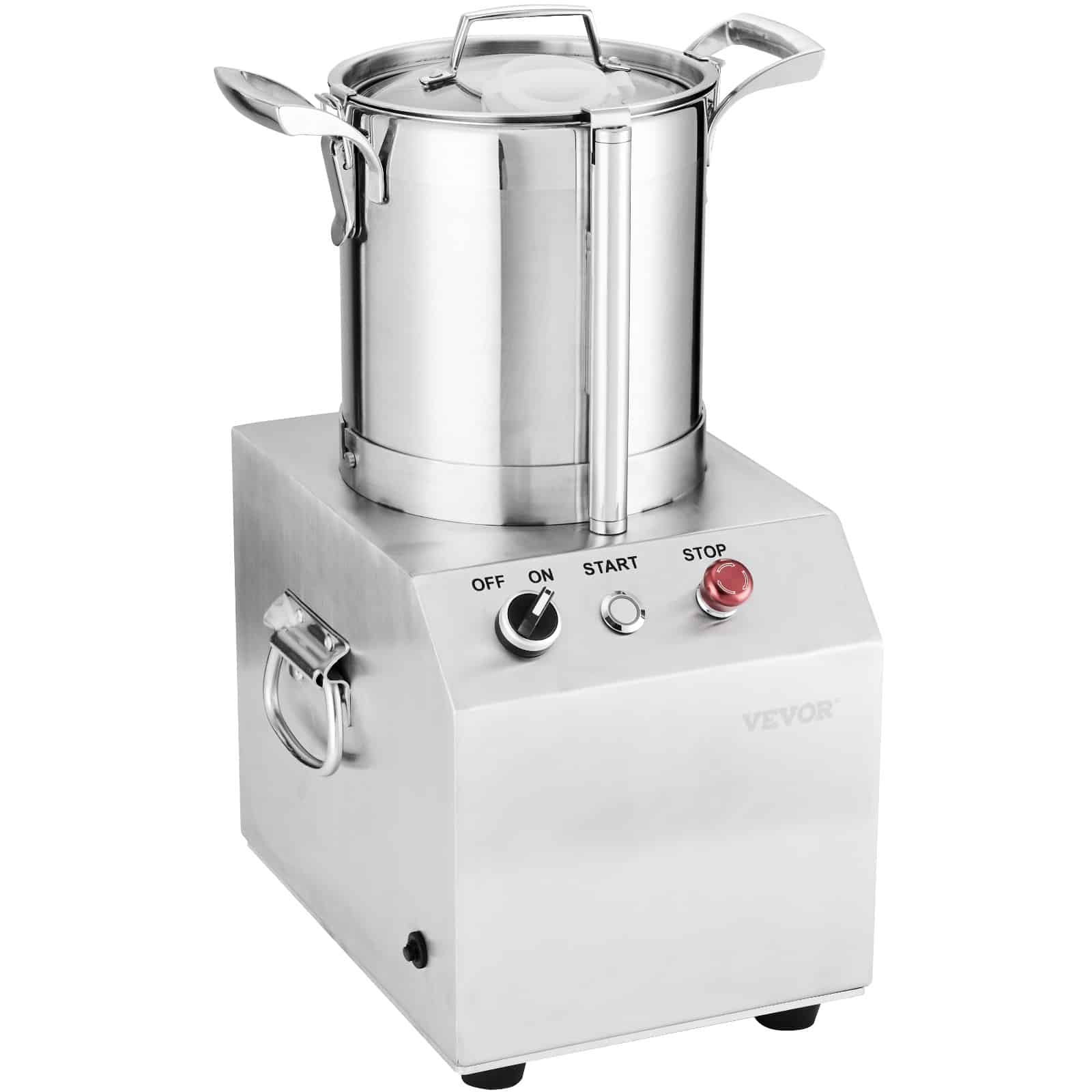 VEVOR 4L Stainless Steel Commercial Food Processor & Vegetable Chopper with 2 S-Curve Blades, 550W Motor, for Fruits & Nuts - Зображення 9