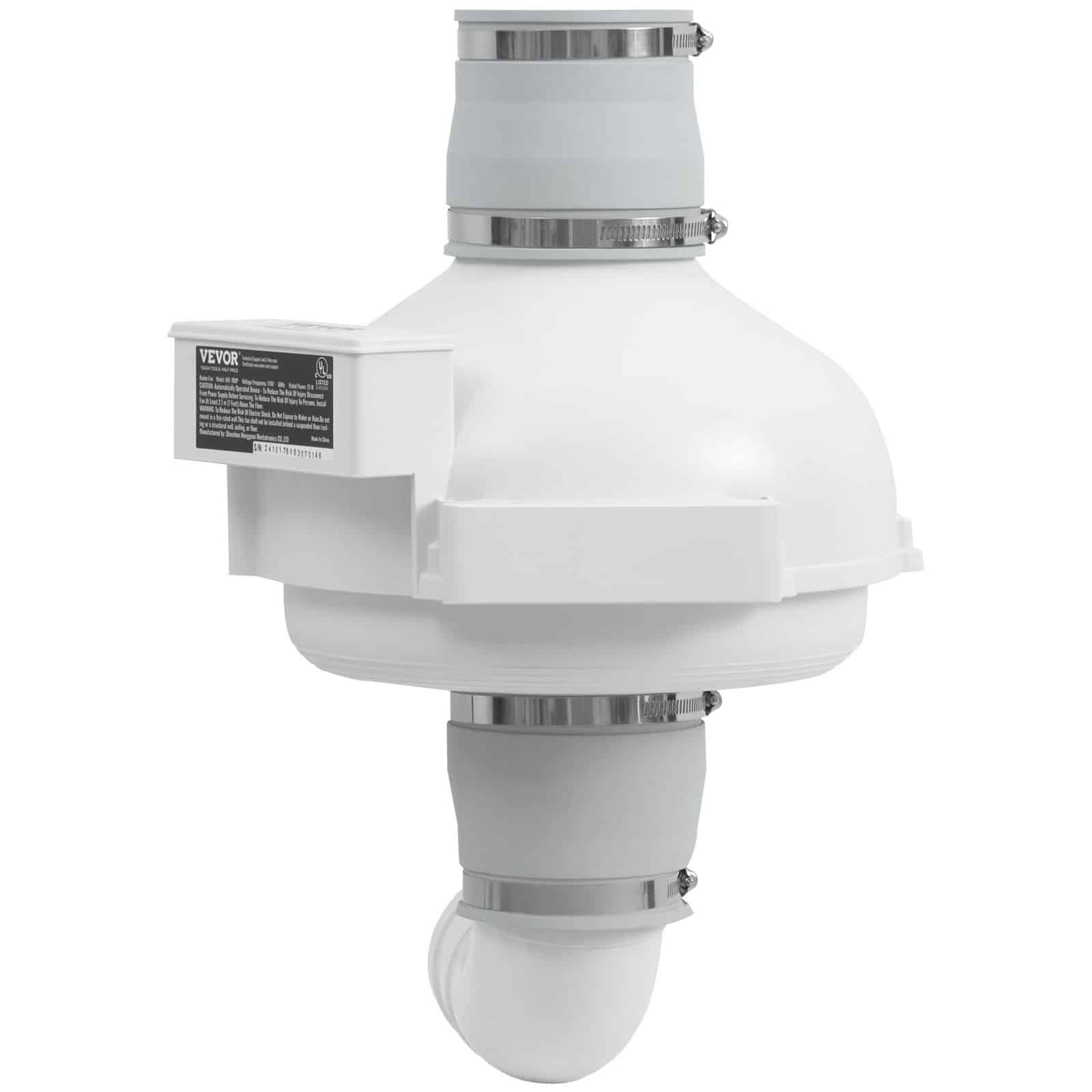 VEVOR Radon Mitigation Fan Kit 4 to 8.9 cm, 260 CFM Quiet Inline Duct Fan with Pressure Gauge, Waterproof for Indoor/Outdoor Use — изображение 12