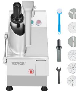 VEVOR 550W Stainless Steel Food Processor & Vegetable Chopper with 6 Detachable Blades, Dual Feeding Holes, for Fruit & Veg
