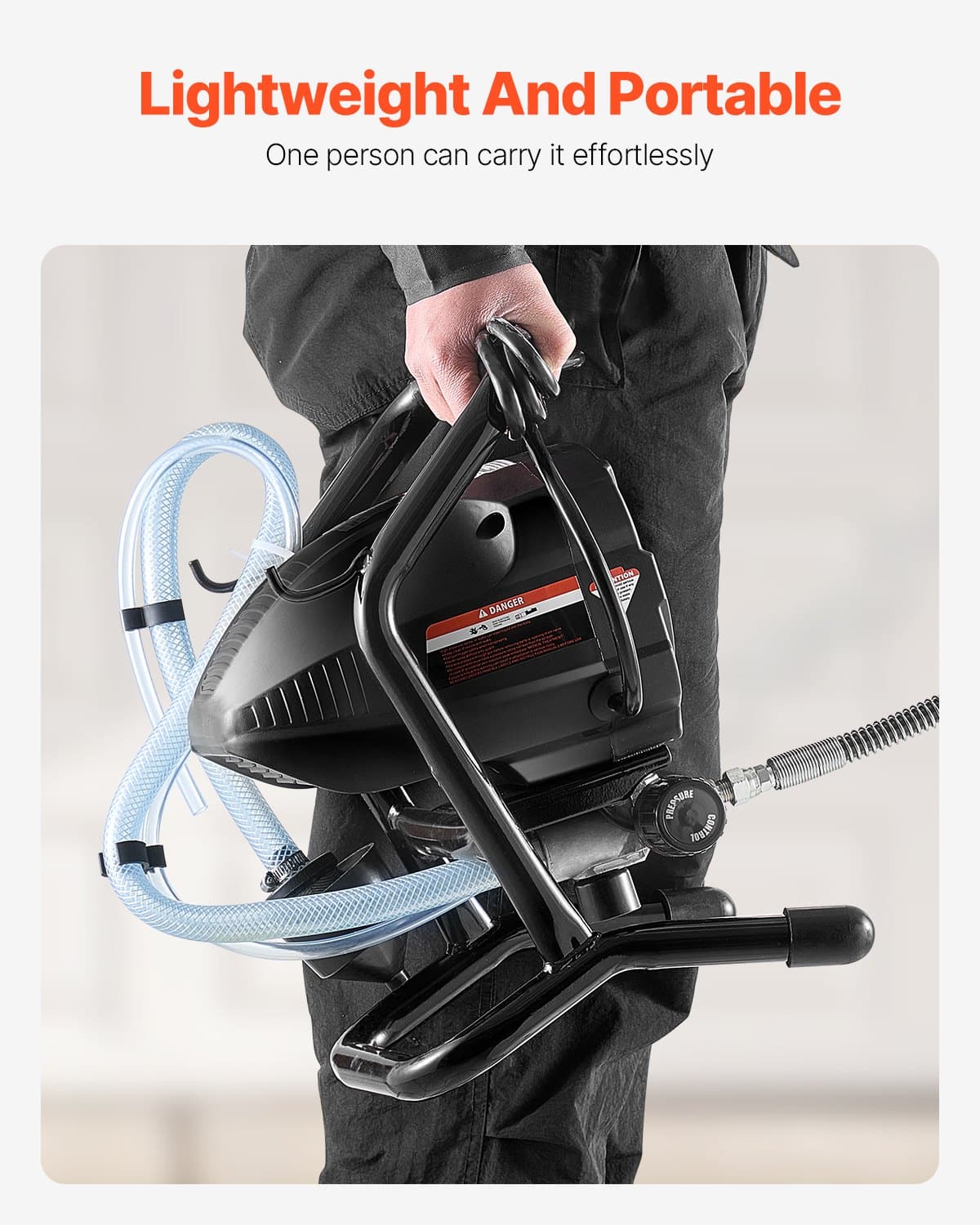 VEVOR 650W Airless Paint Sprayer with 3000PSI Pressure, 30cm Extension Rod & Cleaning Kit for Indoor/Outdoor Painting - Image 6