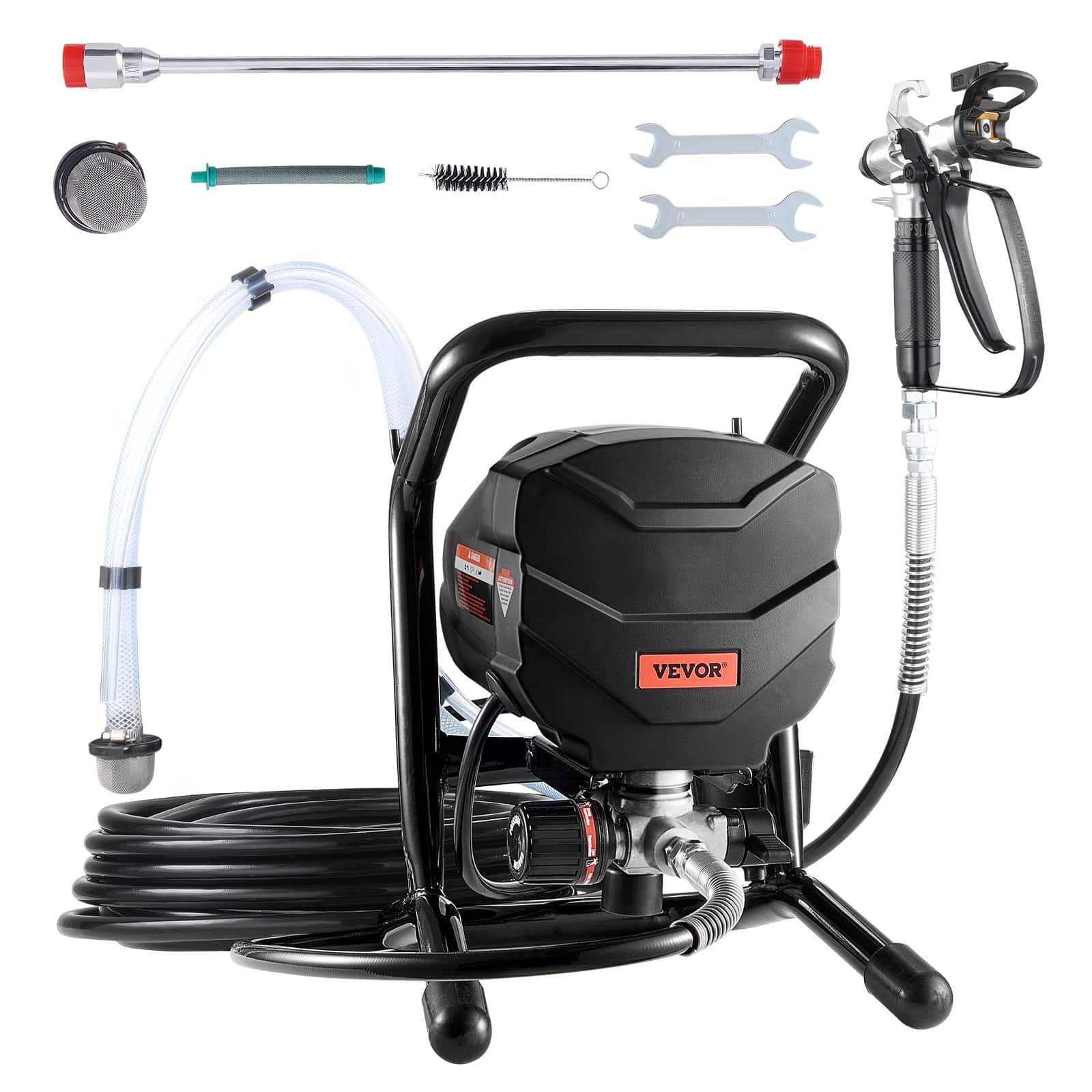 VEVOR 650W Airless Paint Sprayer with 3000PSI Pressure, 30cm Extension Rod & Cleaning Kit for Indoor/Outdoor Painting