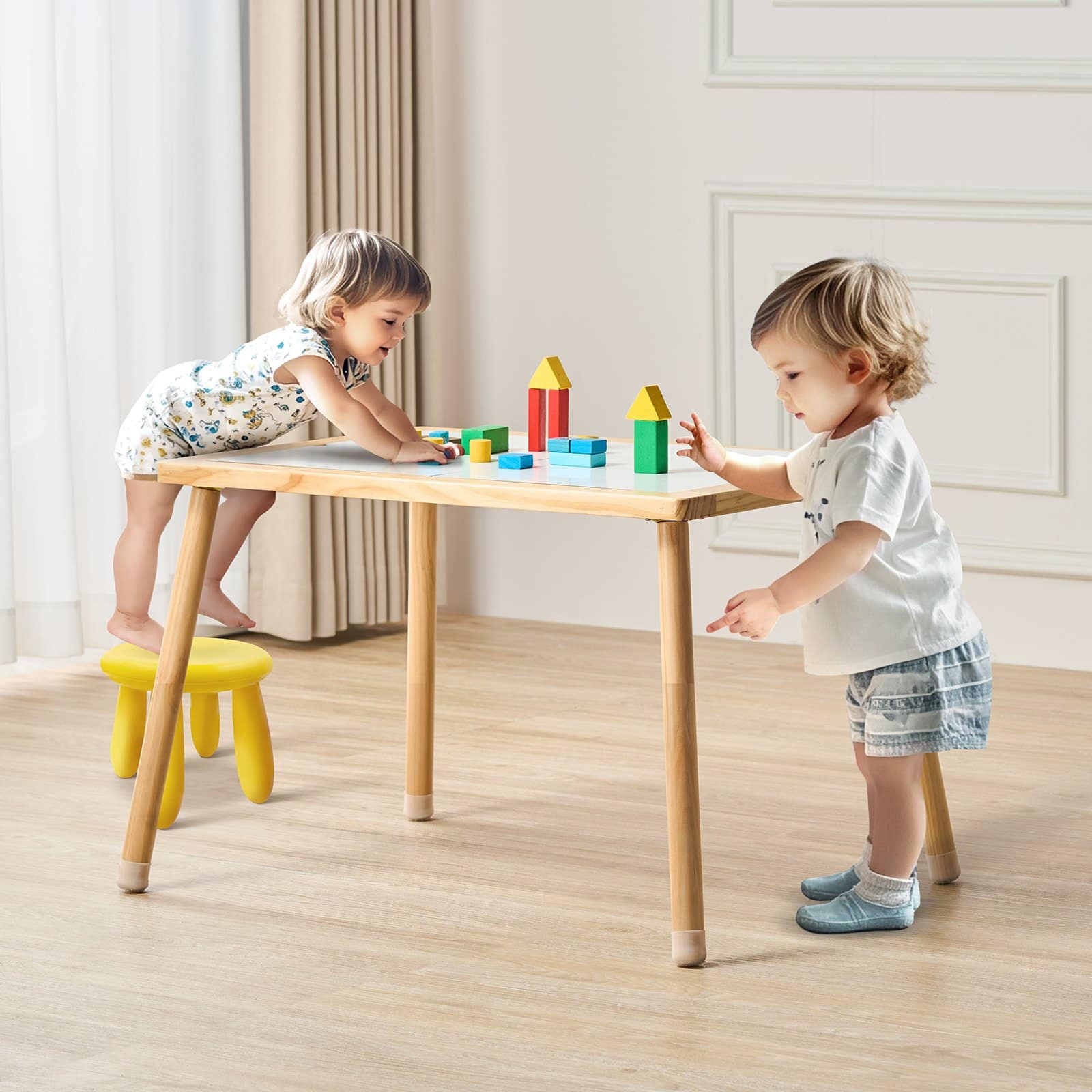 VEVOR Wooden Sensory Table for Toddlers, 81.5x60x50.5 cm, Double-Sided Activity Table for Indoor/Outdoor Play & Learning - Зображення 8