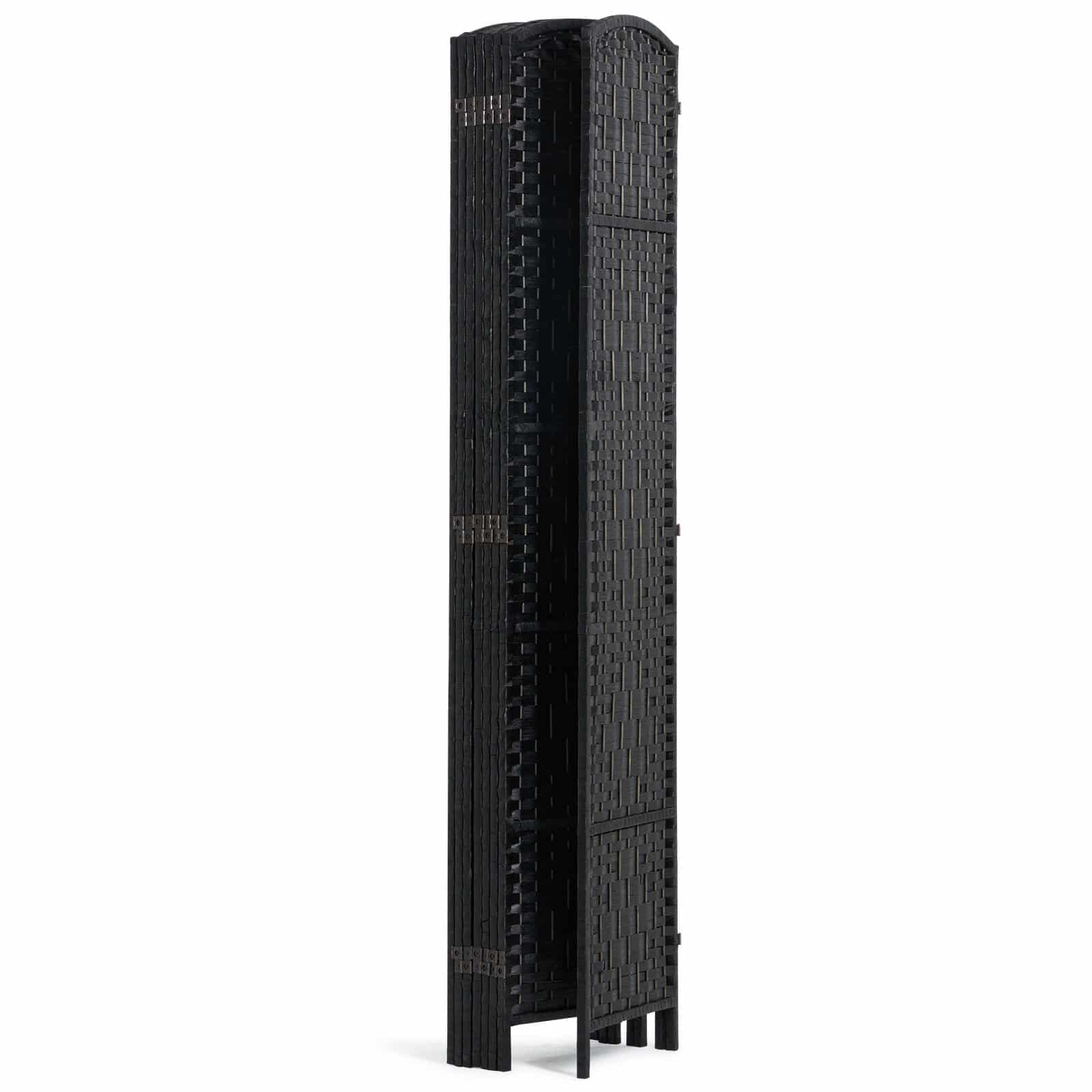 VEVOR 8-Panel Handwoven Rattan Room Divider, Folding Privacy Screen with Hinges, Freestanding Partition, Black - Зображення 12