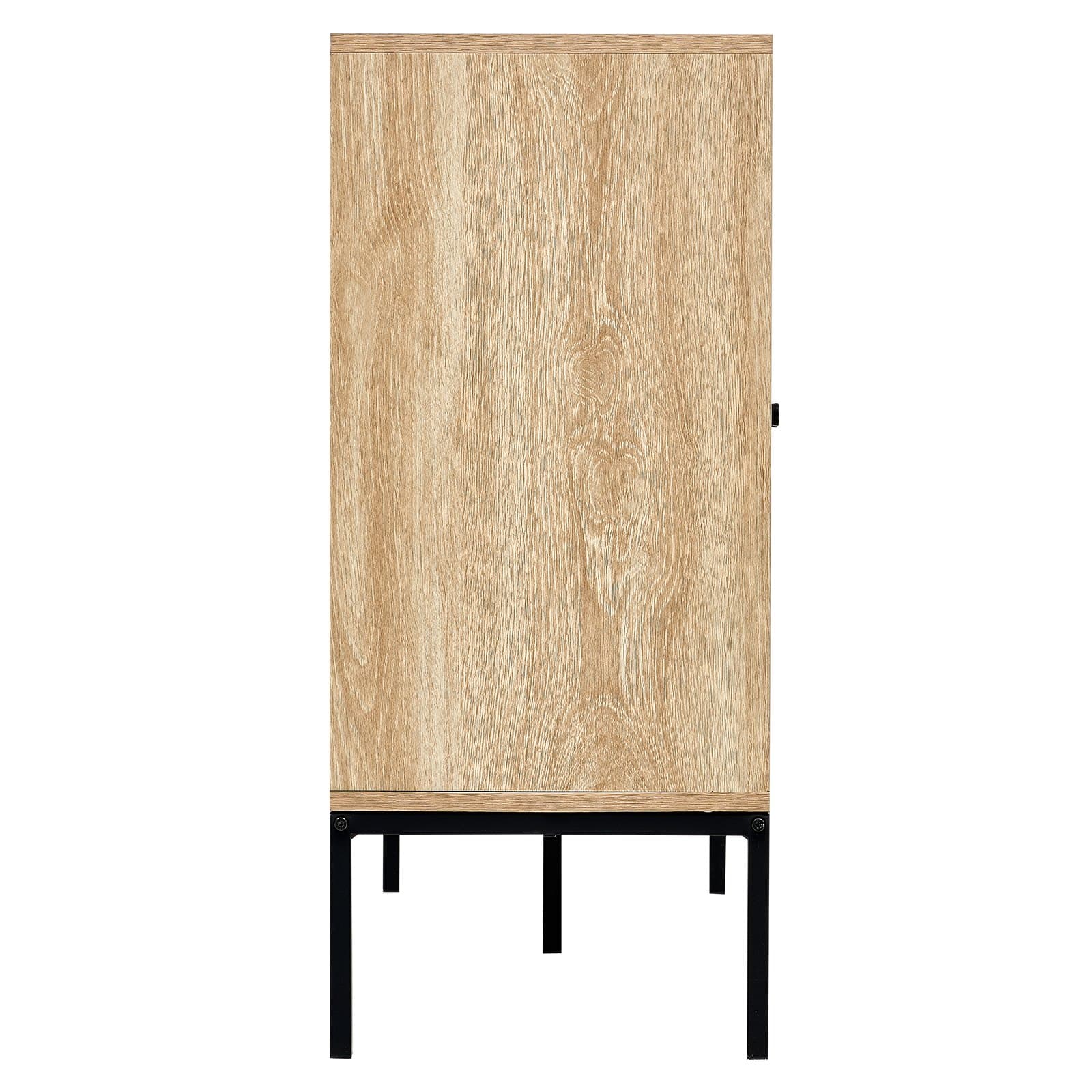 VEVOR Natural Rattan Storage Cabinet with 3 Magnetic Doors, Adjustable Shelves, Sideboard for Kitchen, Living Room, Entryway — изображение 11