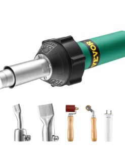 VEVOR 1600W Plastic Welding Kit with Hot Air Torch, 50–600°C Heat Gun, Nozzles, Seam Rollers – For PVC/PP/PE/TPO Roofing & Repair