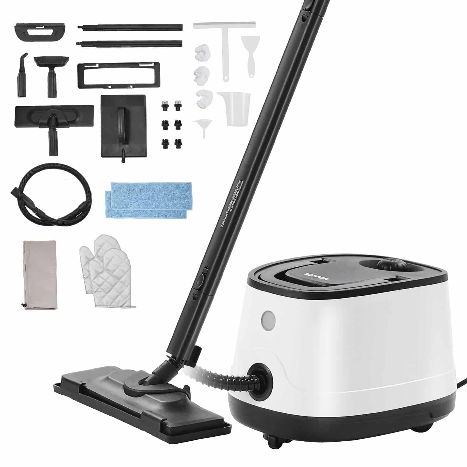 VEVOR 2000W Multipurpose Steam Cleaner with 27 Accessories, 1.5L Tank & 5m Cord for Home, Car, Floors & Appliances