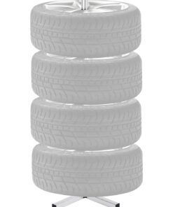 VEVOR izturīgs riepu statīvs 4 riepām ar diskiem, tērauda statīvs, līdz 100kg, der riepām līdz 225mm, garāžai