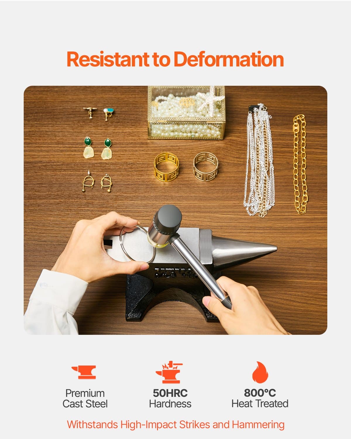 VEVOR 11.3kg Single Horn Cast Steel Anvil with Round Horn & Stable Base, 312x64mm Surface, for Blacksmithing & Metalworking — изображение 2