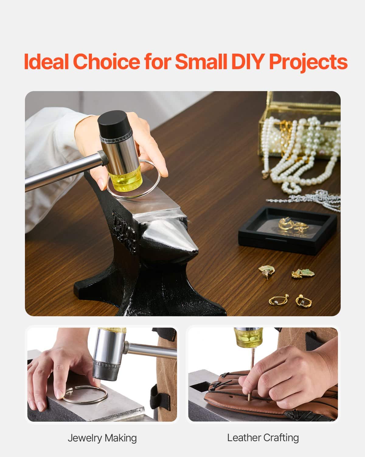 VEVOR 11.3kg Single Horn Cast Steel Anvil with Round Horn & Stable Base, 312x64mm Surface, for Blacksmithing & Metalworking — изображение 6