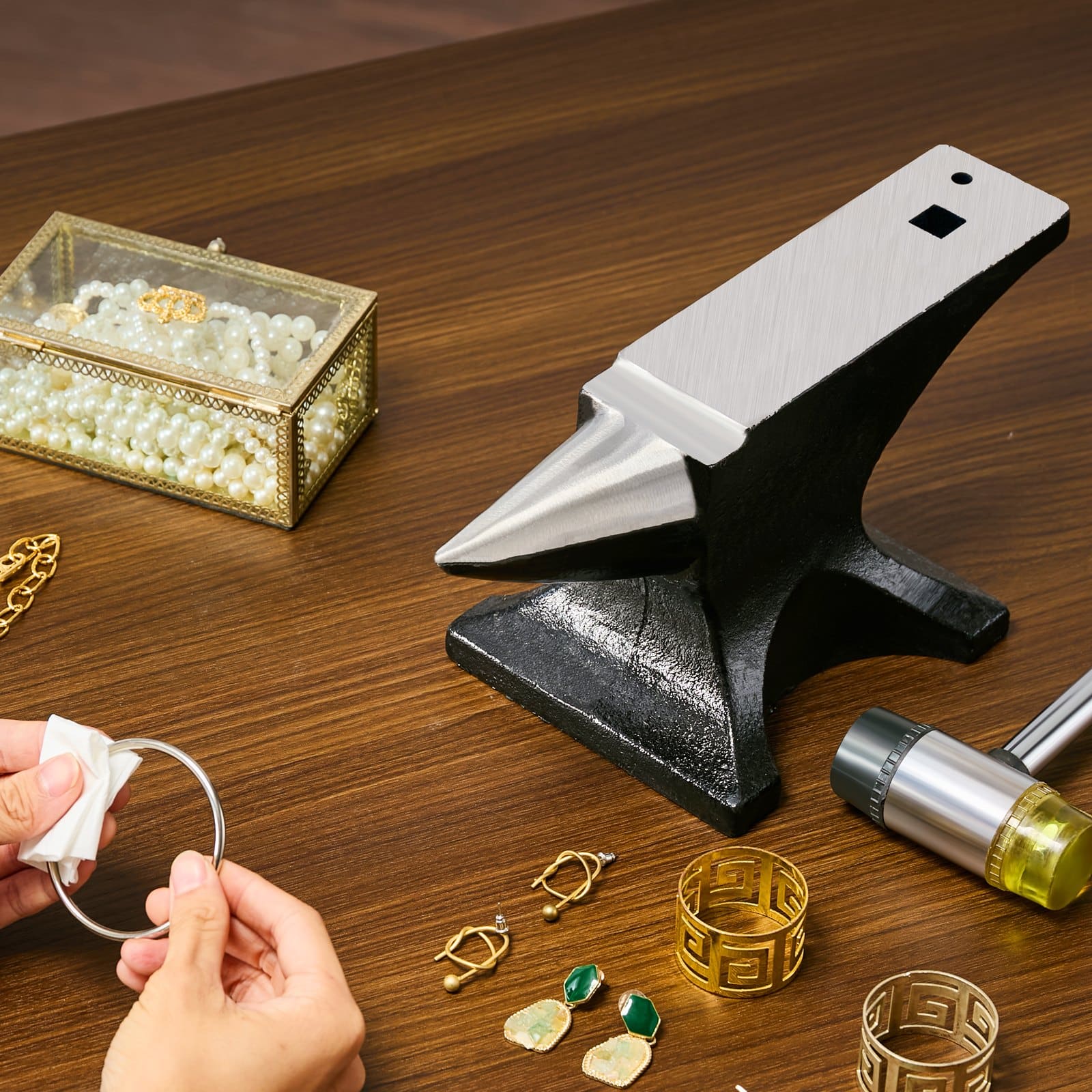 VEVOR 11.3kg Single Horn Cast Steel Anvil with Round Horn & Stable Base, 312x64mm Surface, for Blacksmithing & Metalworking — изображение 8