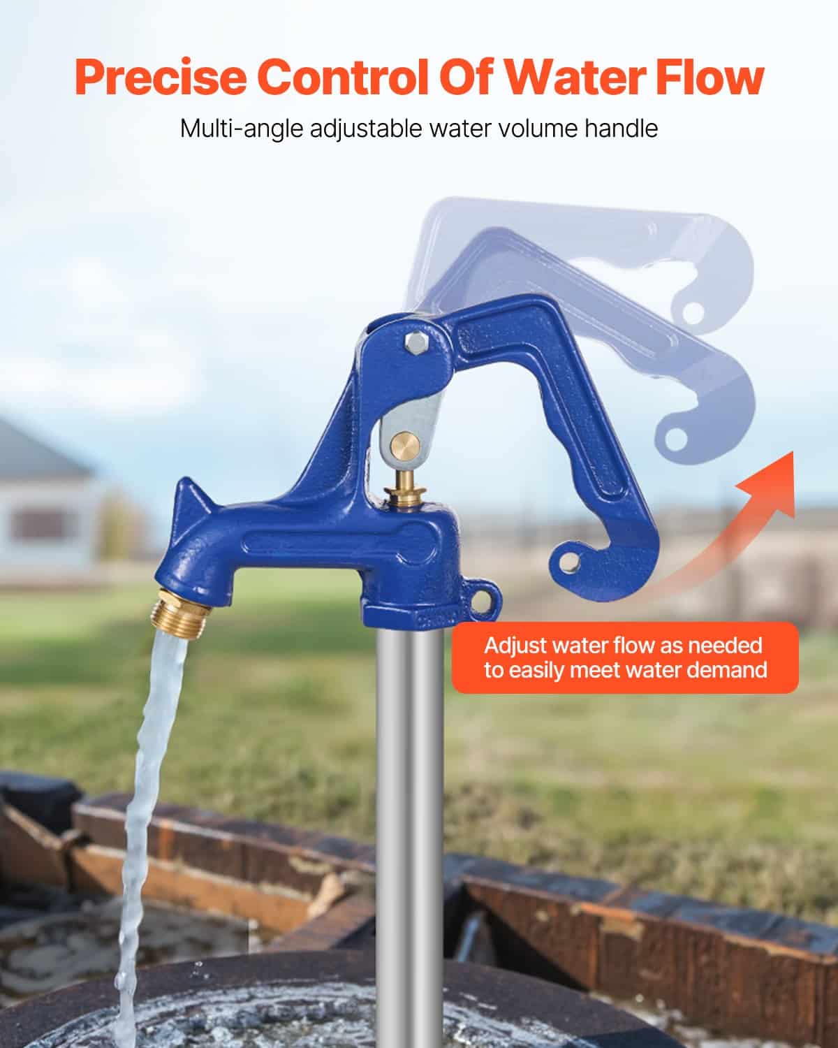 VEVOR Frost-Free Outdoor Faucet Head, G 1" Thread & G 3/4" Hose Connection, Anti-Freeze Yard Hydrant for Garden & Irrigation - Зображення 4