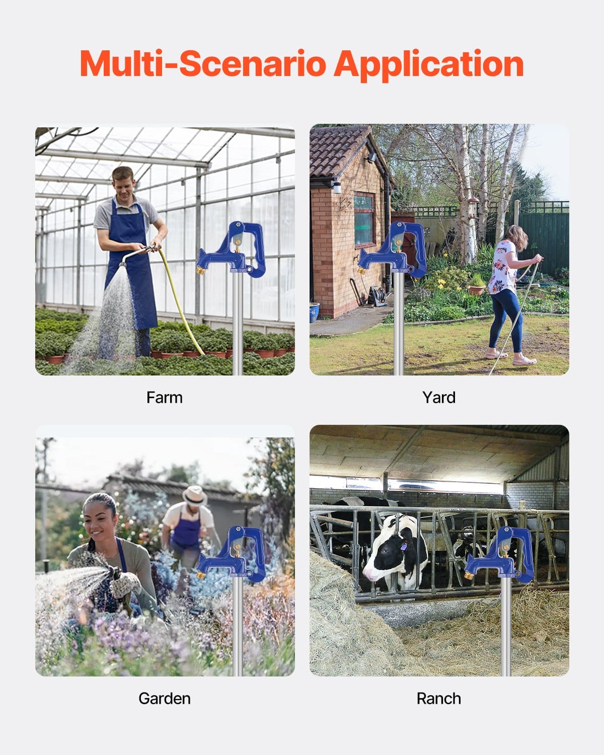 VEVOR Frost-Free Outdoor Faucet Head, G 1" Thread & G 3/4" Hose Connection, Anti-Freeze Yard Hydrant for Garden & Irrigation - Зображення 6