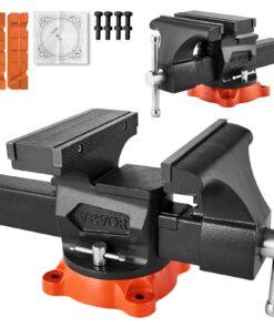 VEVOR 203 mm smagā darba galda skava ar 360° rotējošu pamatni, 292 mm žokļu atvērums, cauruļu skava, divvirzienu žokļi