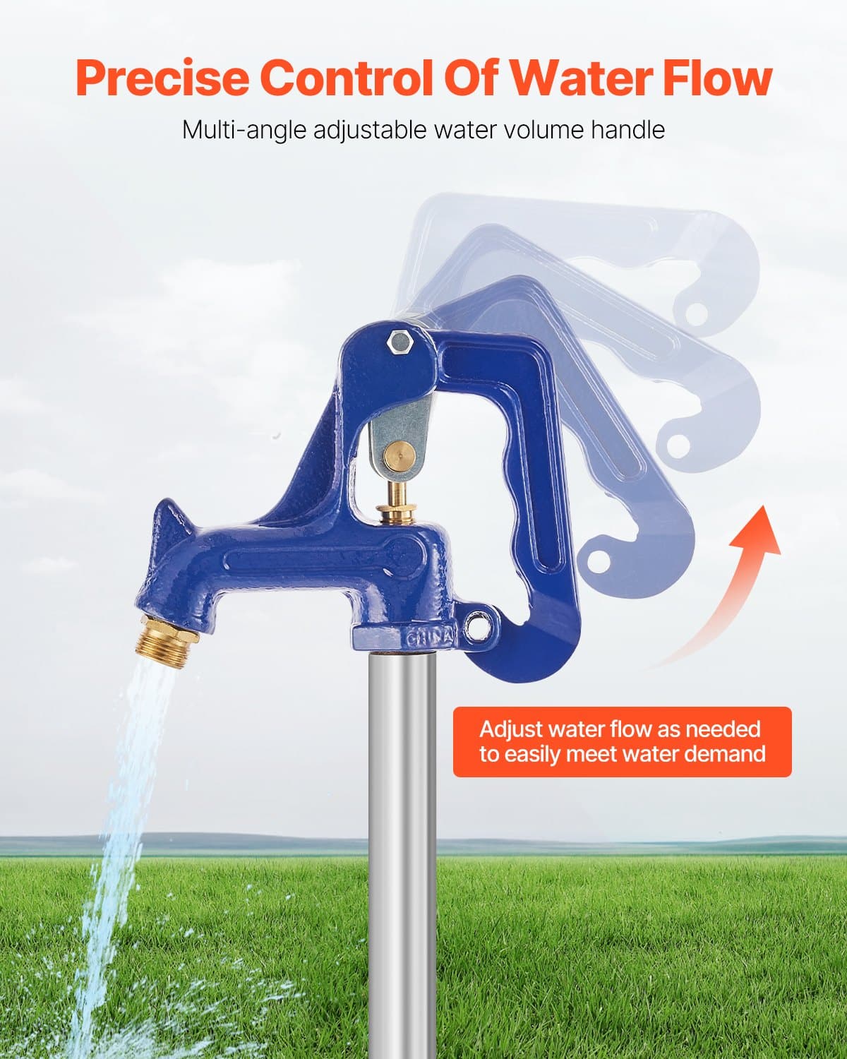 VEVOR 1.9 m Frost-Proof Yard Hydrant with 1.2 m Bury Depth, G 3/4″ Cast Iron Outdoor Faucet for Garden, Farm, Irrigation - Зображення 5