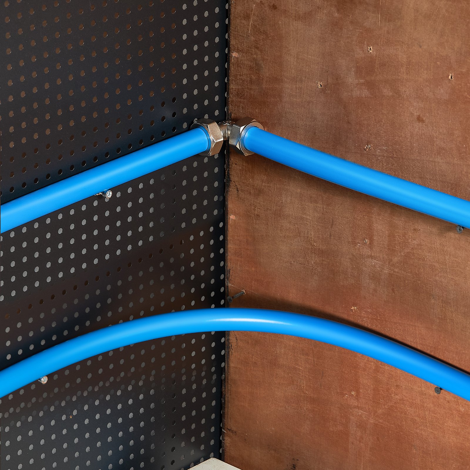 VEVOR 60m x 19mm HDPE-Aluminum Compressed Air Line Kit, Leak-Proof Piping System with Fittings for Garages & Workshops, Blue — Attēls 8